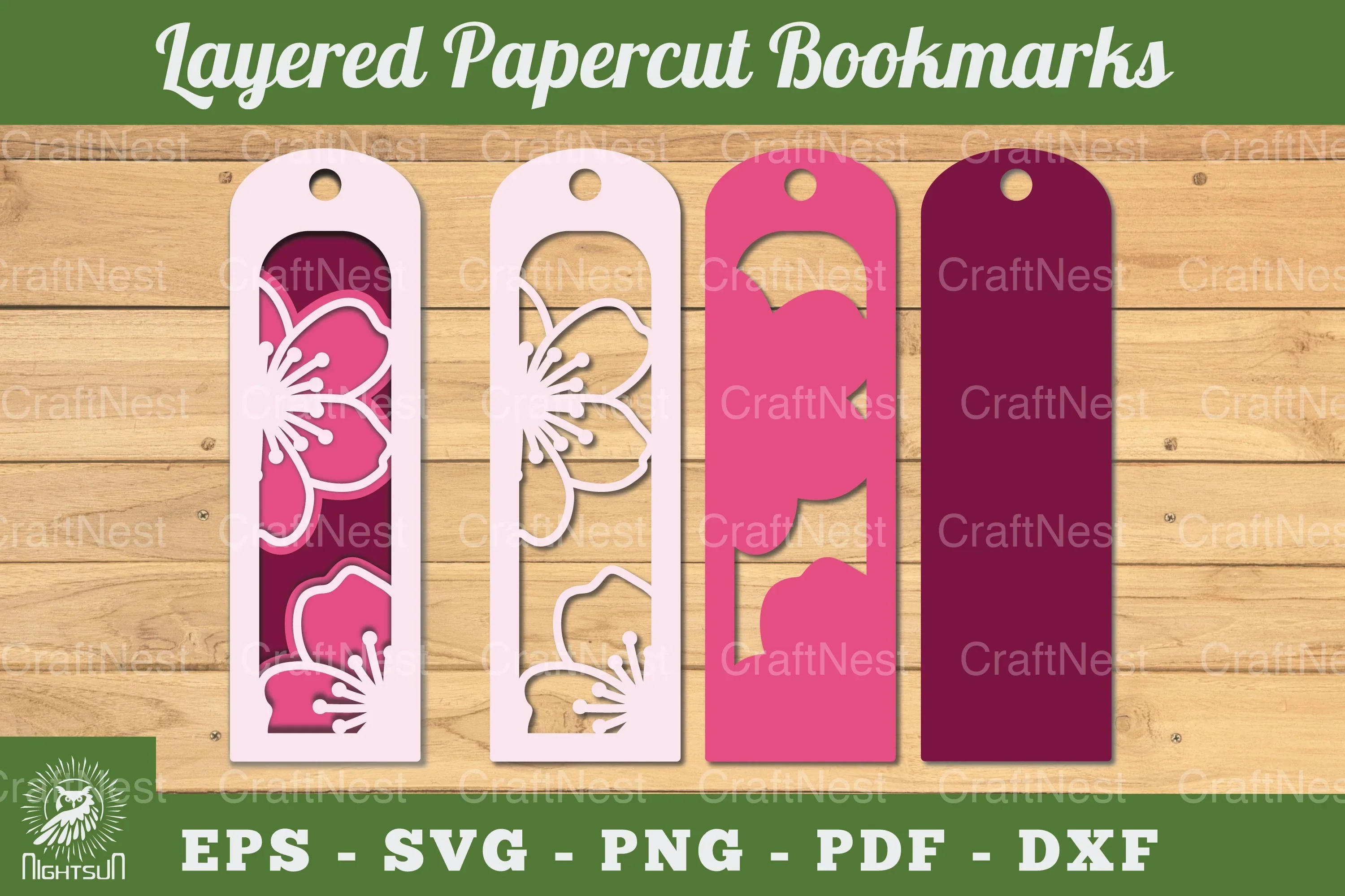Cherry Blossom Flowers Bookmark Clipart Bundle