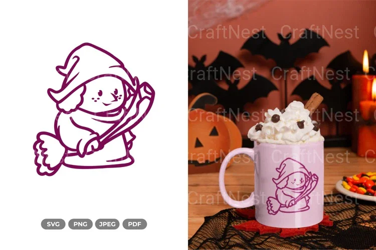 Chibi Witch Halloween SVG Bundle