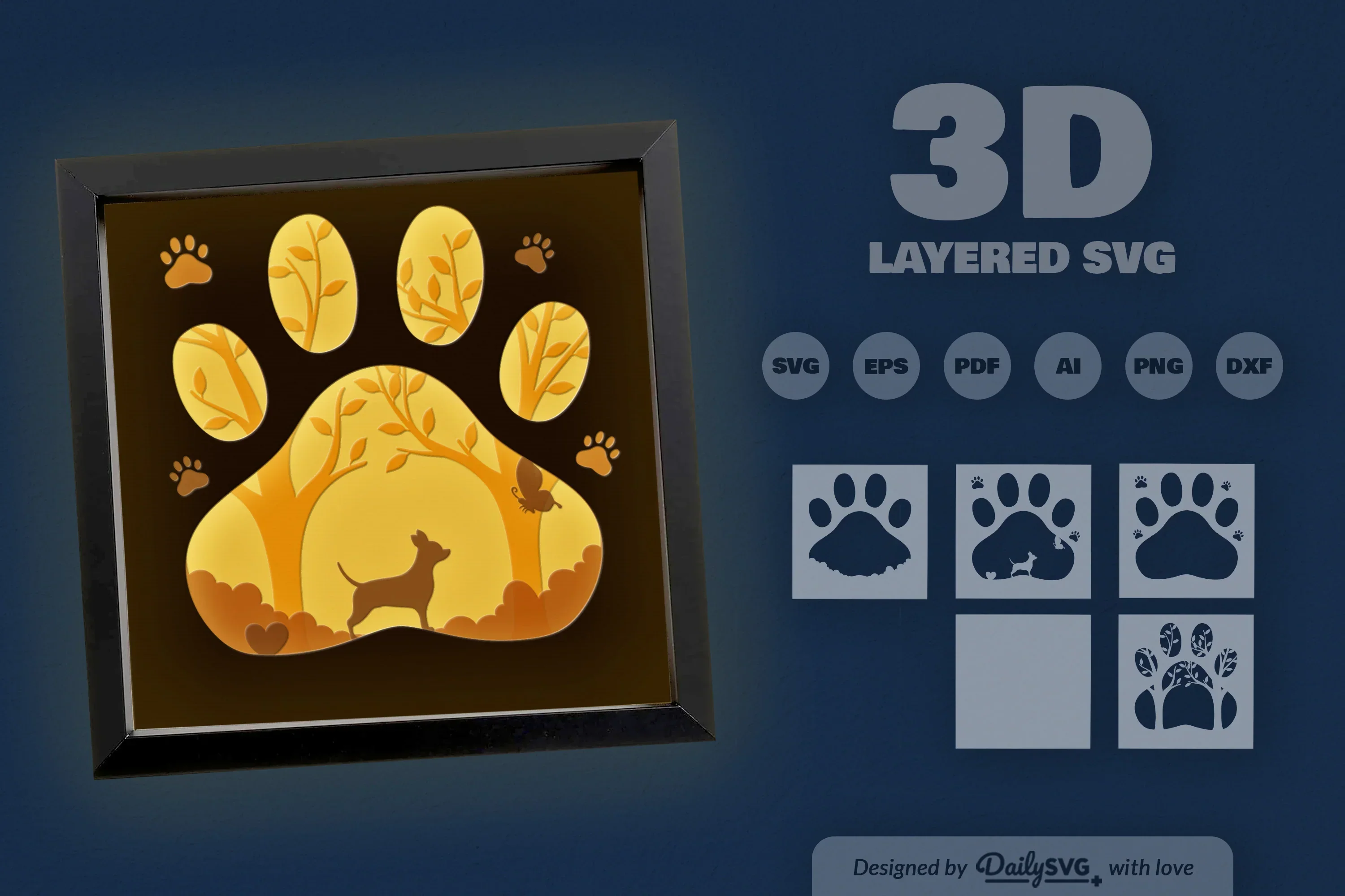 Chihuahua Dog Breed Papercut SVG Bundle - Image 3