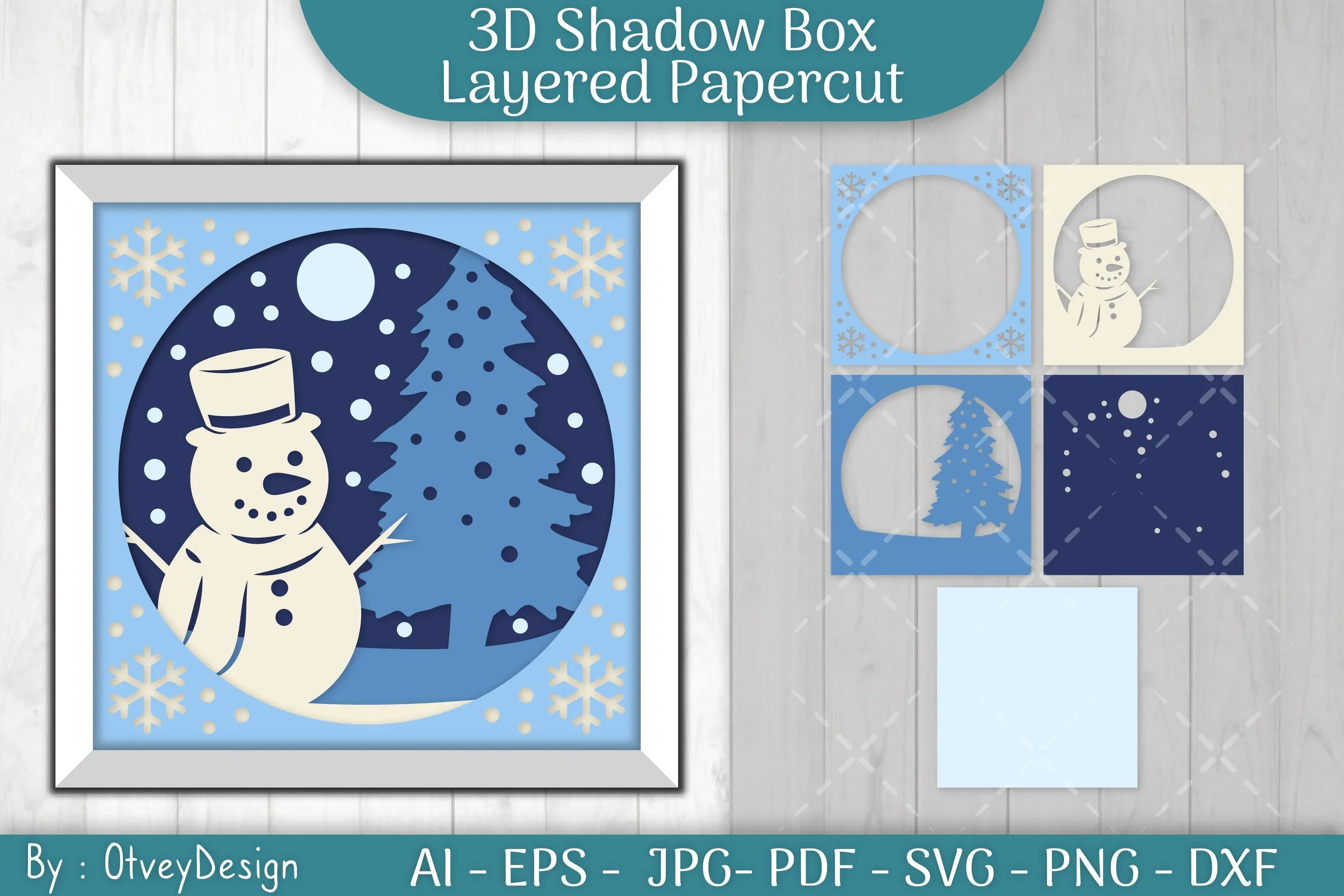 Christmas 3D Shadow Box Layered Papercut SVG Bundle - Image 2