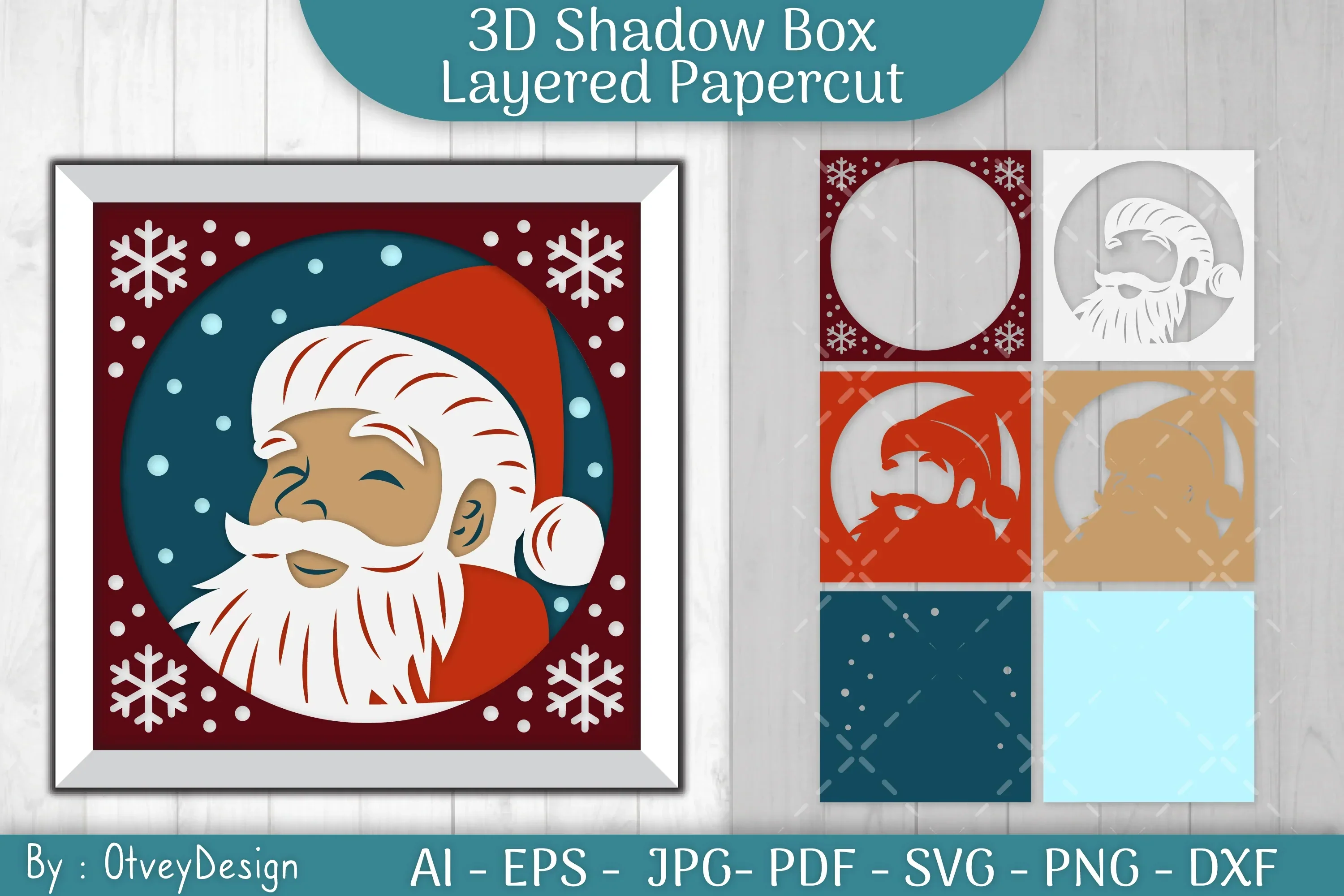 Christmas 3D Shadow Box Layered Papercut SVG Bundle - Image 2
