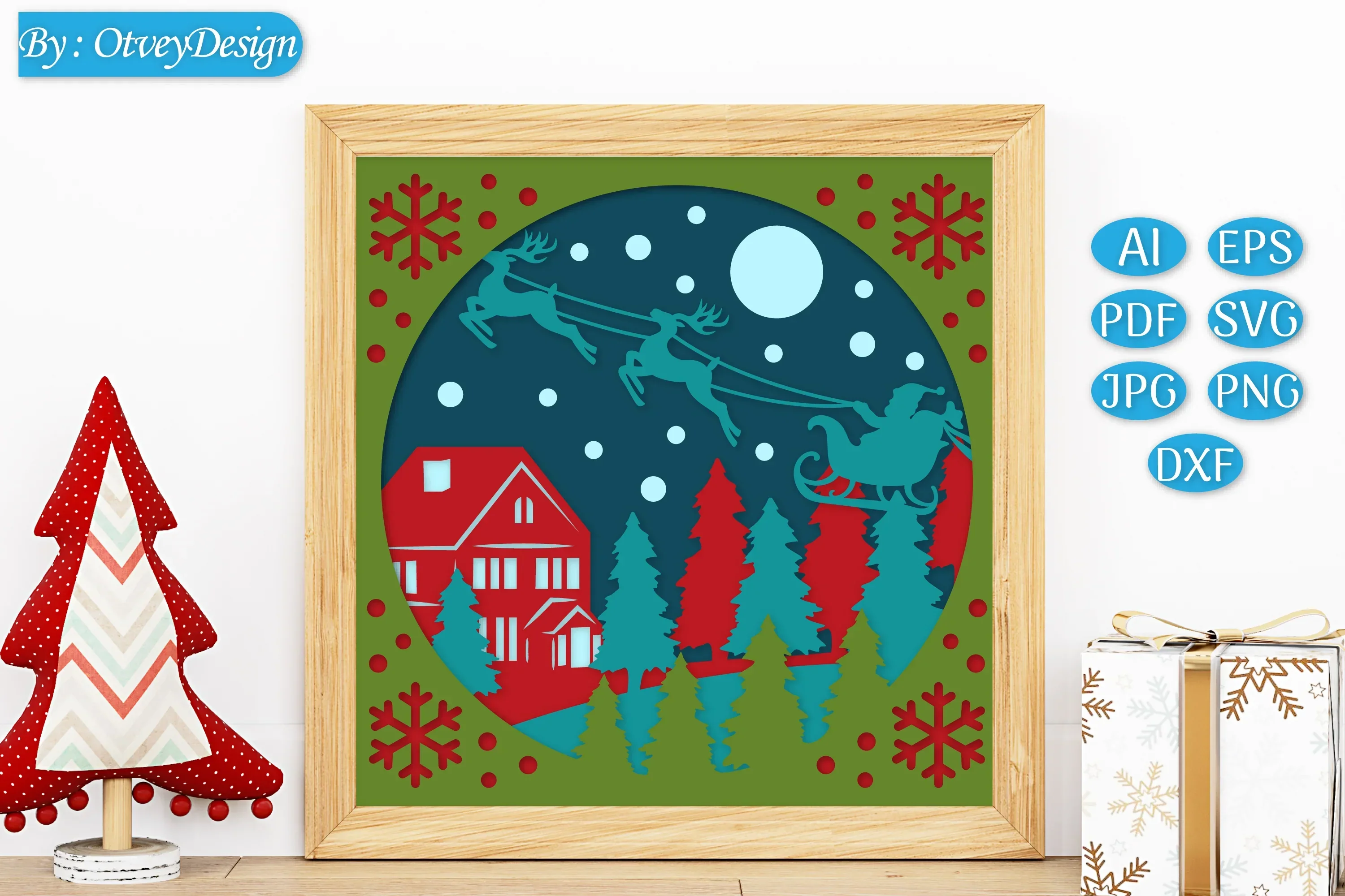 Christmas 3D Shadow Box Layered Papercut SVG Bundle