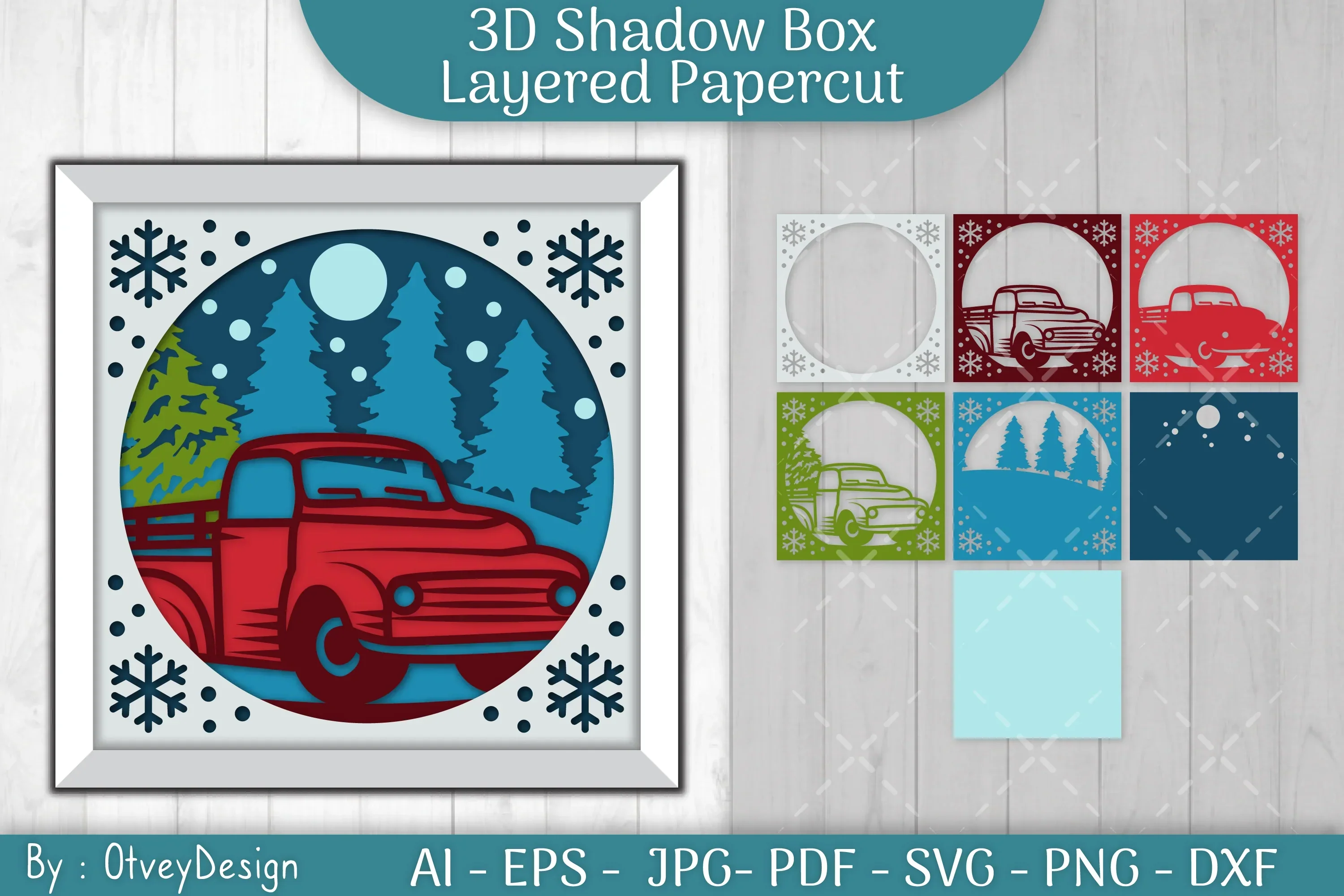 Christmas 3D Shadow Box Layered Papercut SVG Bundle - Image 2