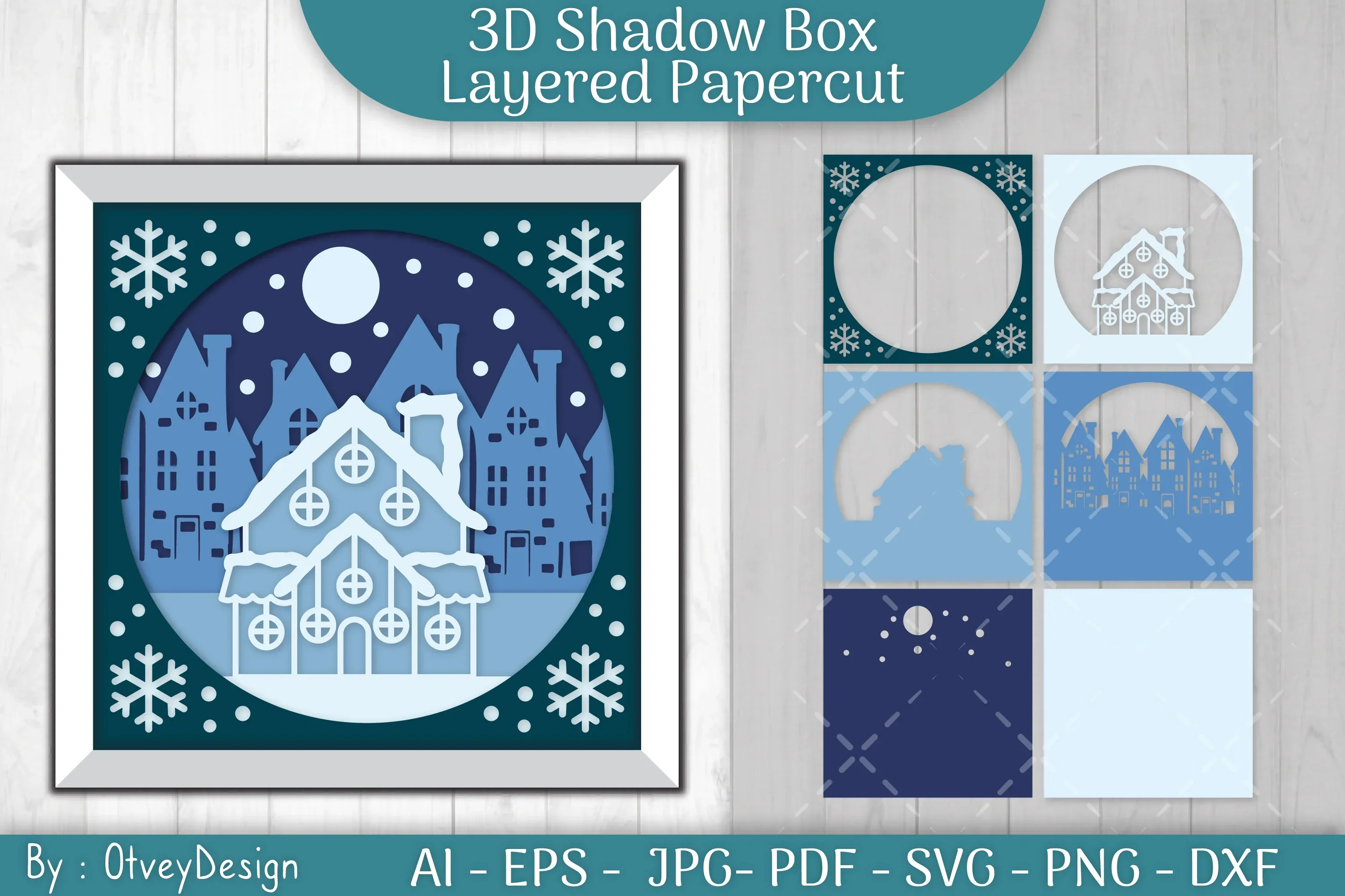 Christmas 3D Shadow Box Layered Papercut SVG Bundle - Image 2