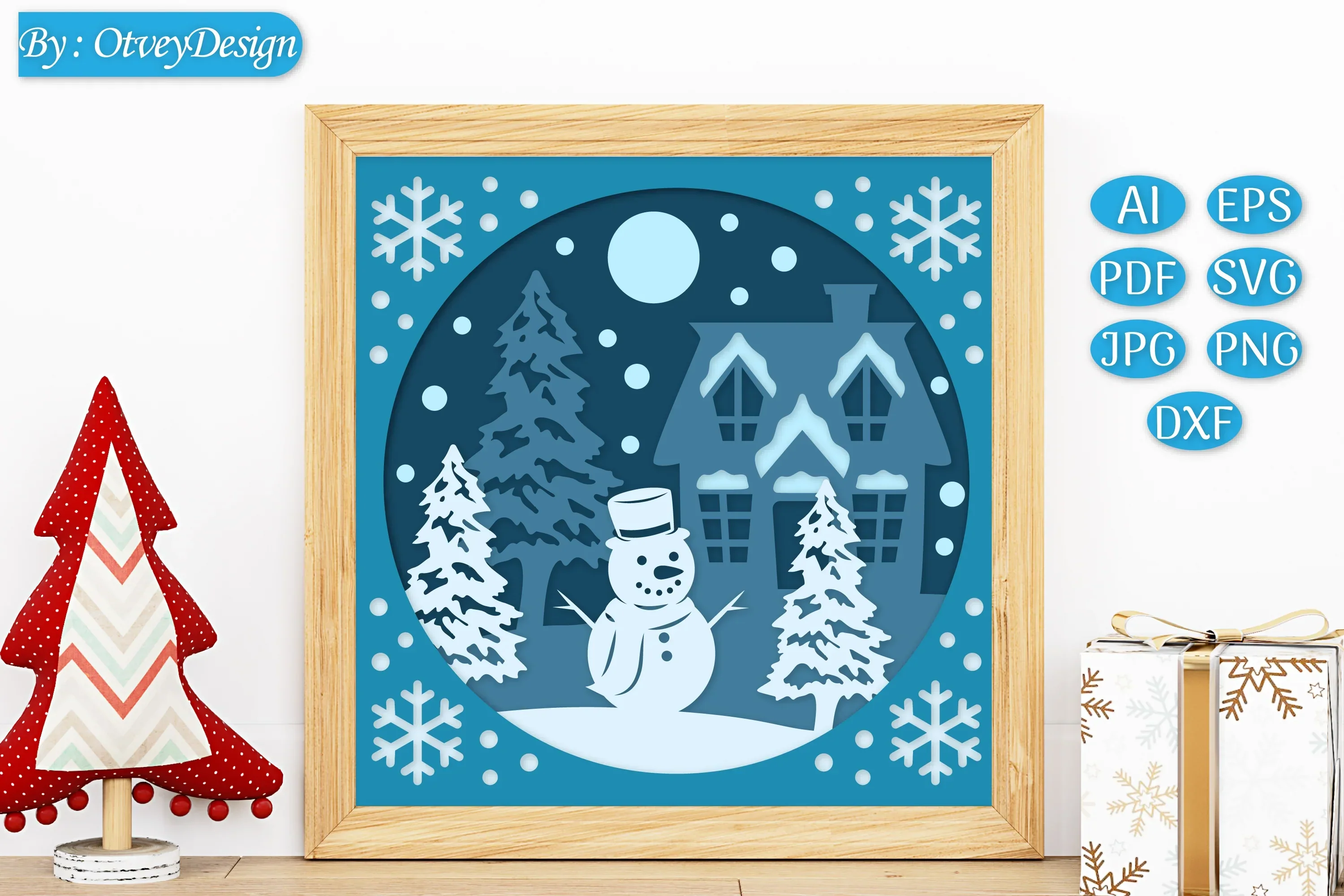 Christmas 3D Shadow Box Layered Papercut SVG Bundle