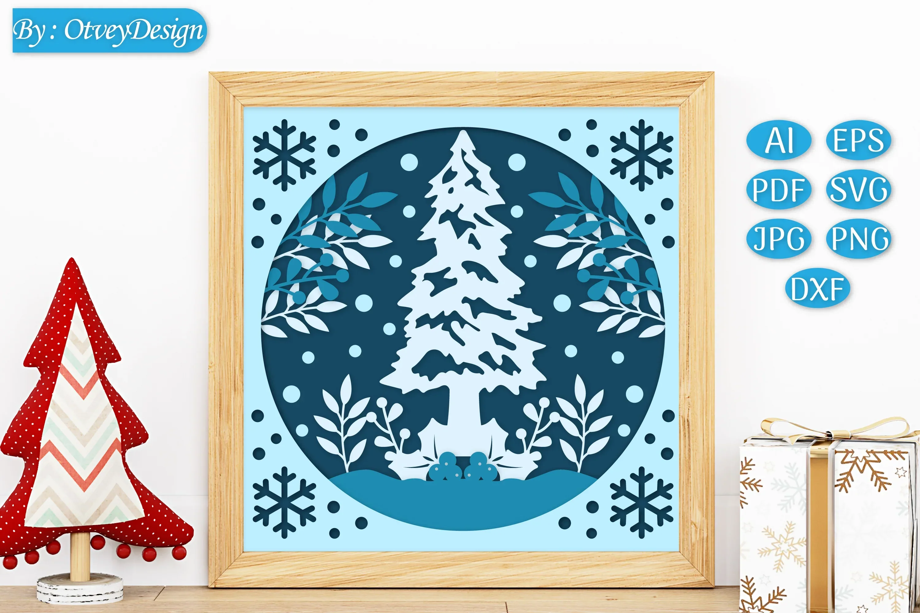 Christmas 3D Shadow Box Layered Papercut SVG Bundle
