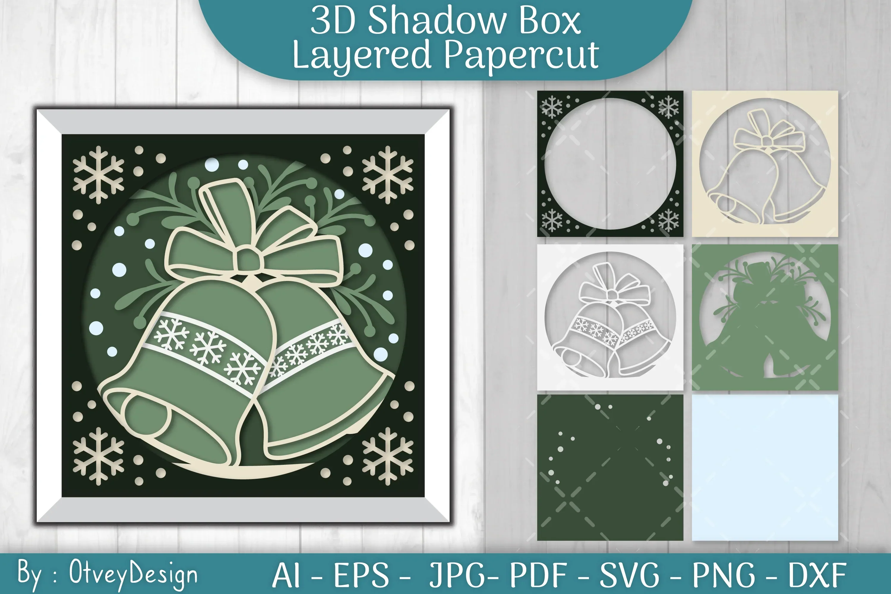 Christmas 3D Shadow Box Layered Papercut SVG Bundle