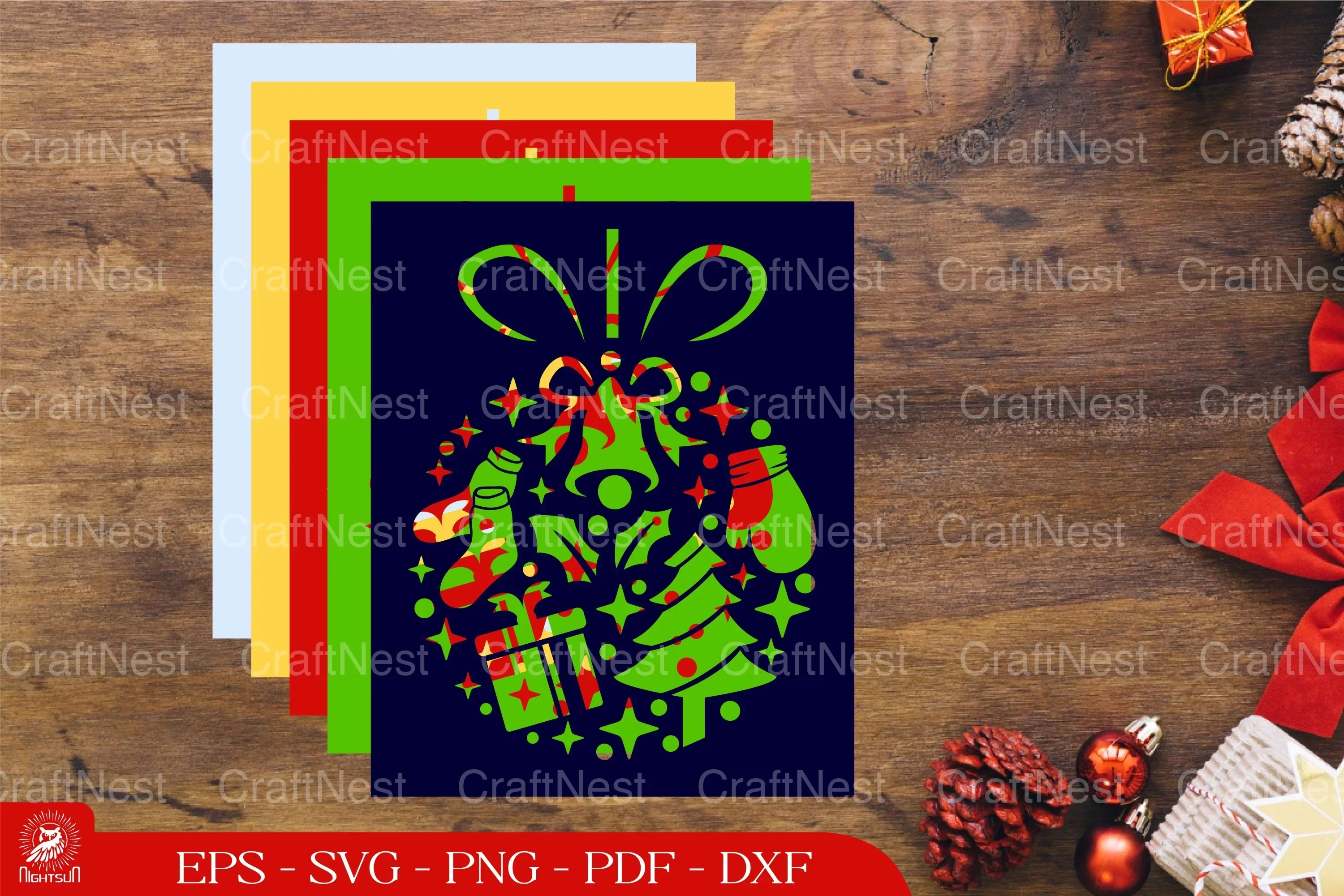 Christmas Ball Elements 3D Layered SVG Bundle - Image 2
