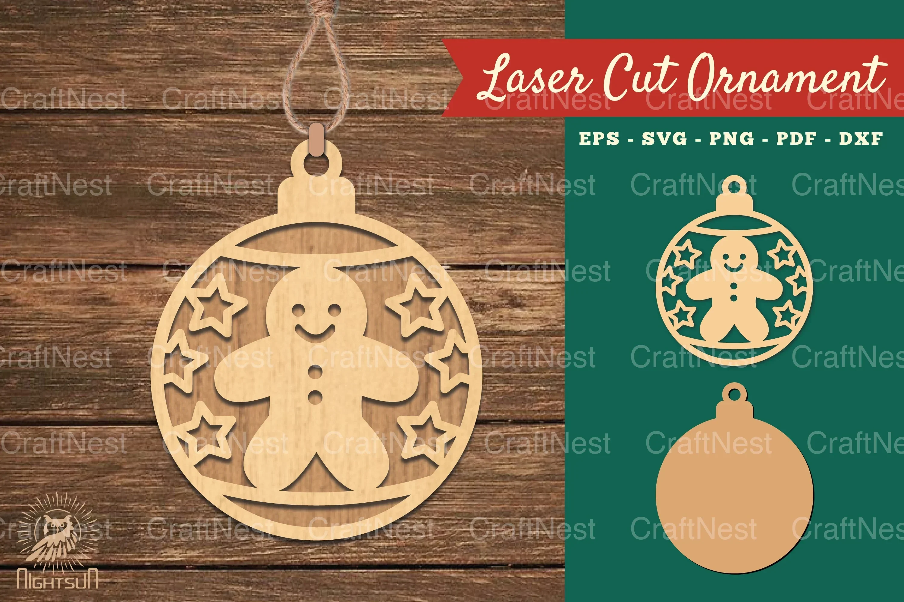 Christmas Ball Laser Cut Ornament Clipart Bundle