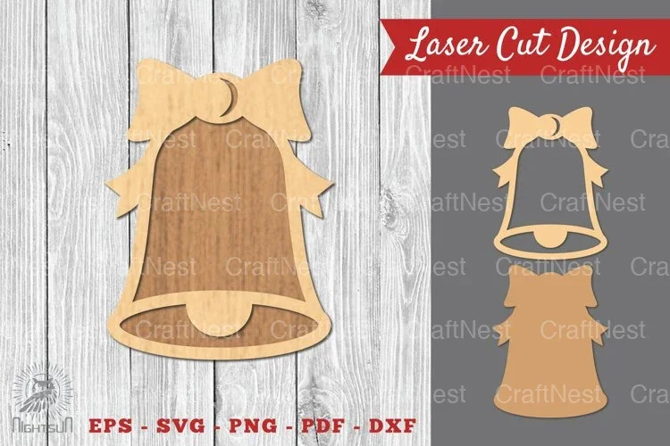Christmas Bell Laser Cut Decoration Clipart Bundle