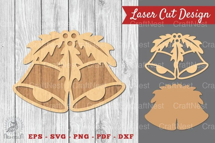 Christmas Bell Laser Cut Decoration Clipart Bundle