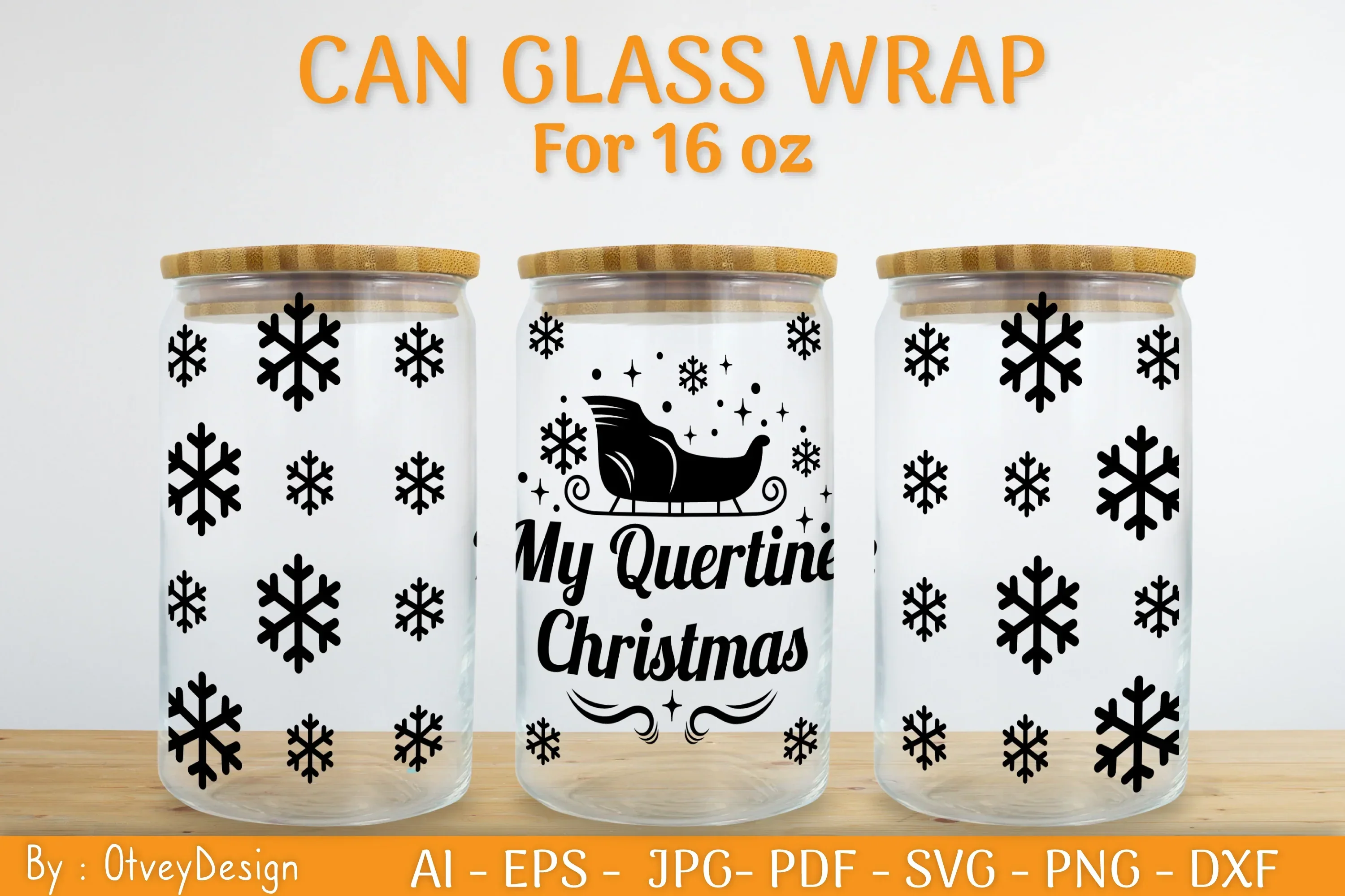 Christmas Can Glass 16 OZ SVG Bundle