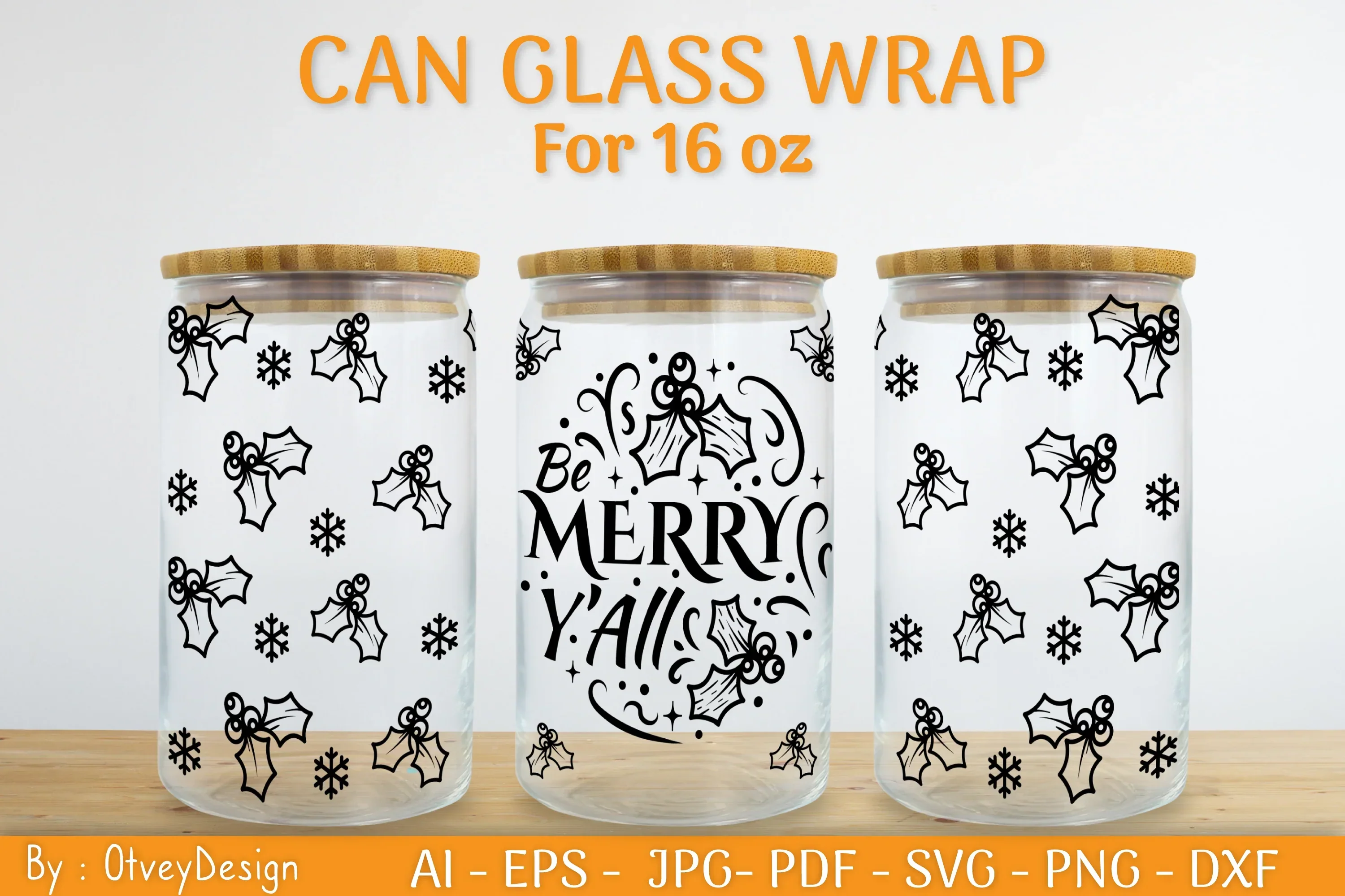 Christmas Can Glass 16 OZ SVG Bundle