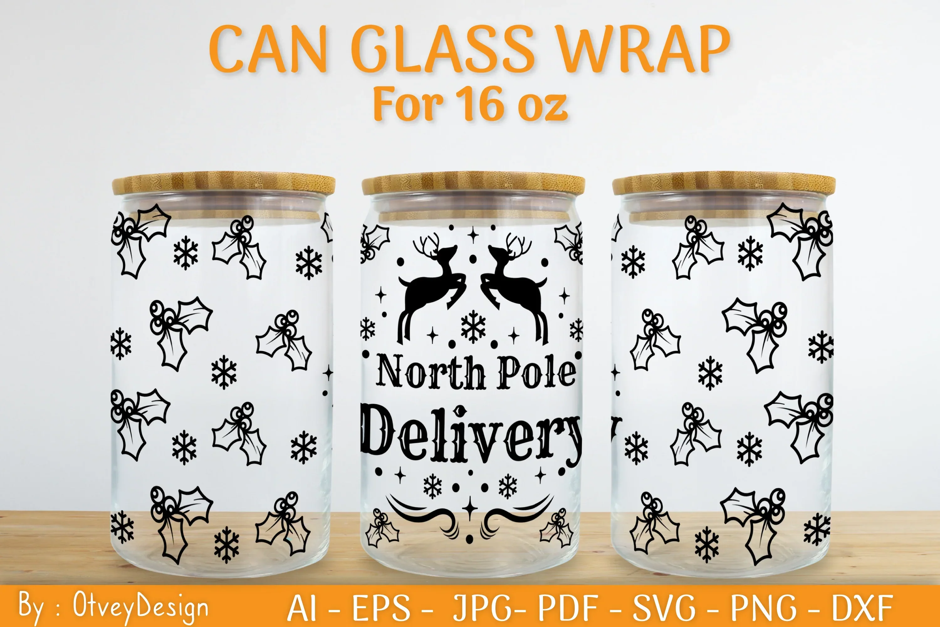 Christmas Can Glass 16 OZ SVG Bundle