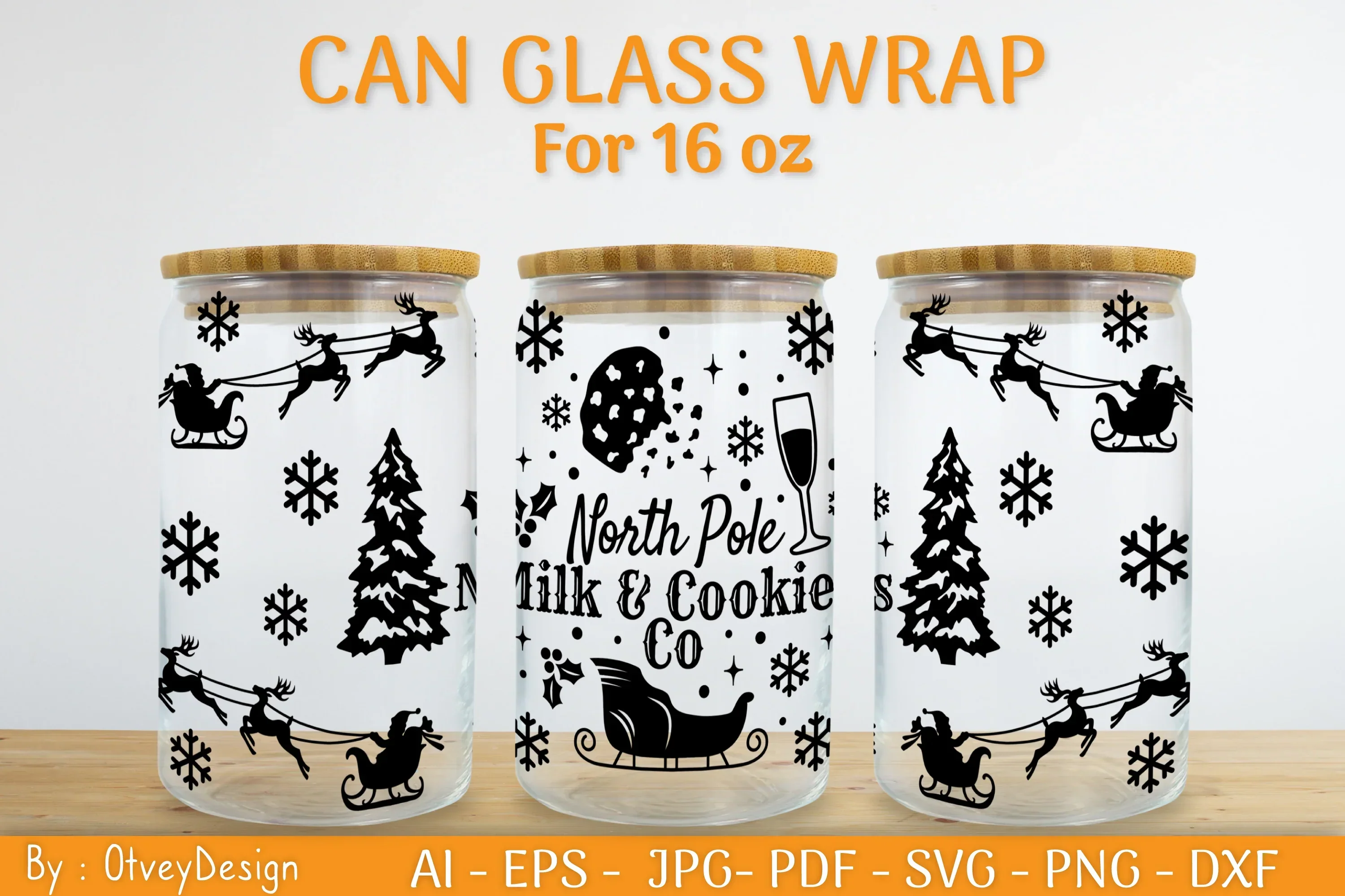 Christmas Can Glass 16 OZ SVG Bundle