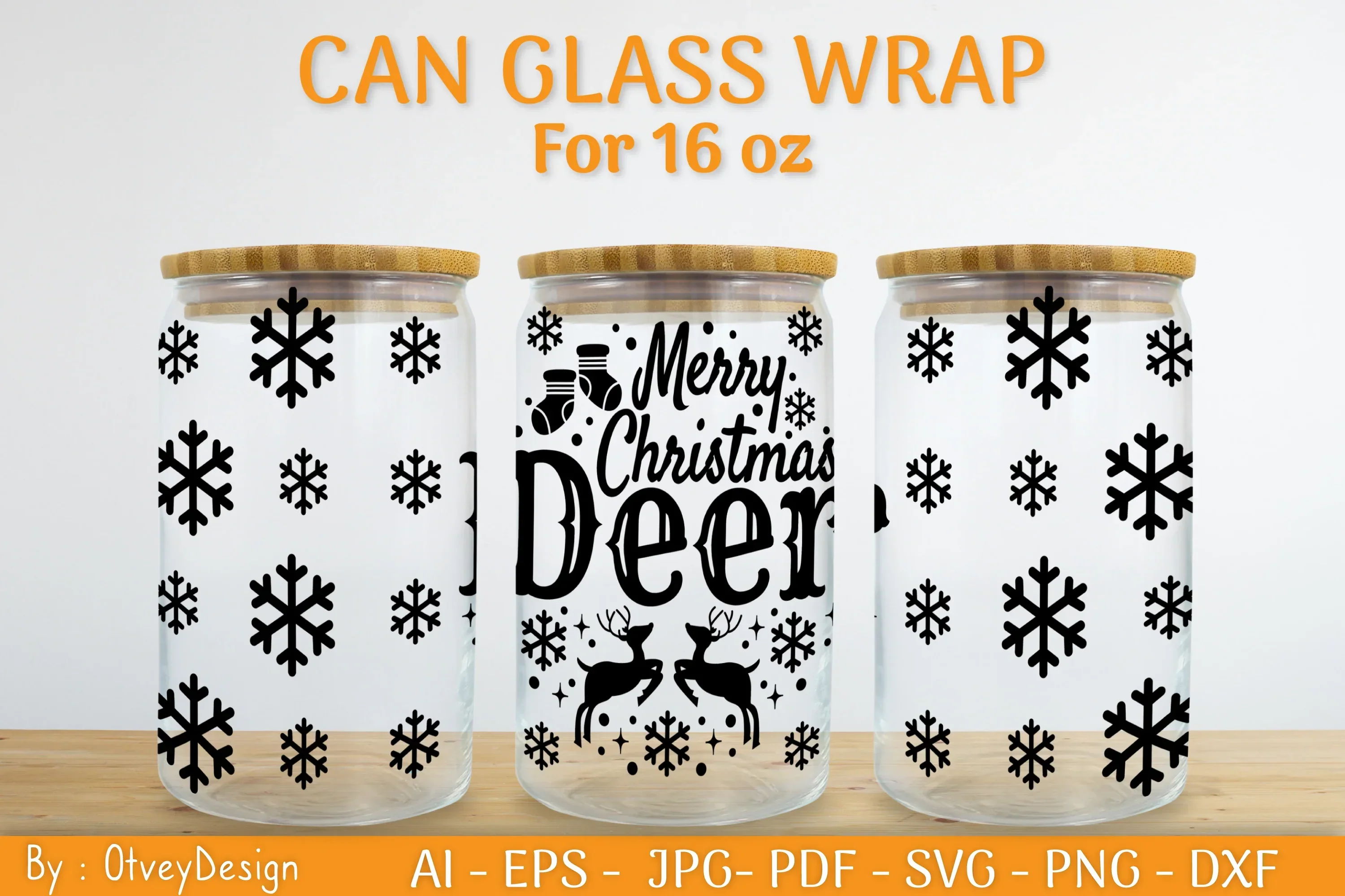 Christmas Can Glass 16 OZ SVG Bundle