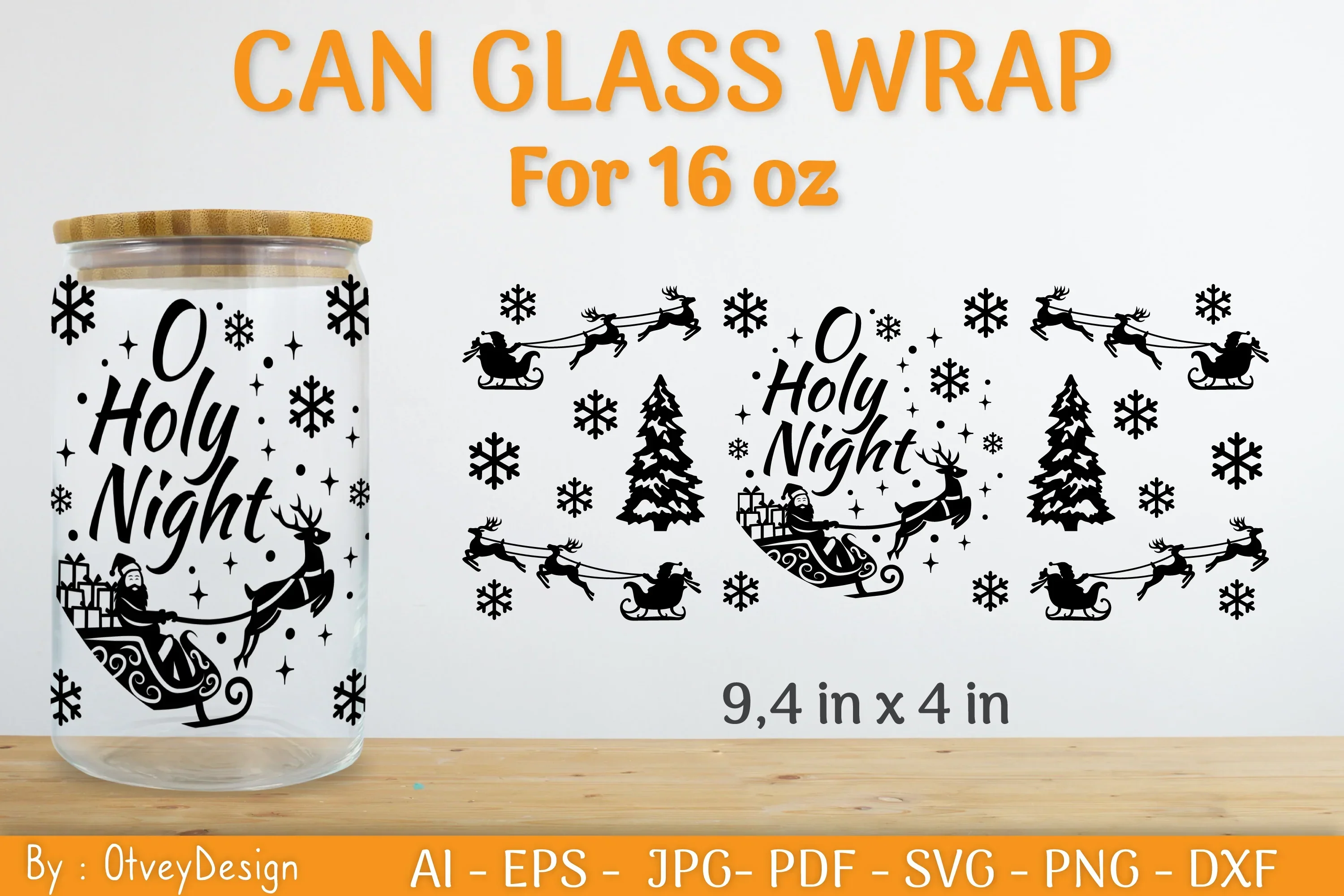 Christmas Can Glass 16 OZ SVG Bundle