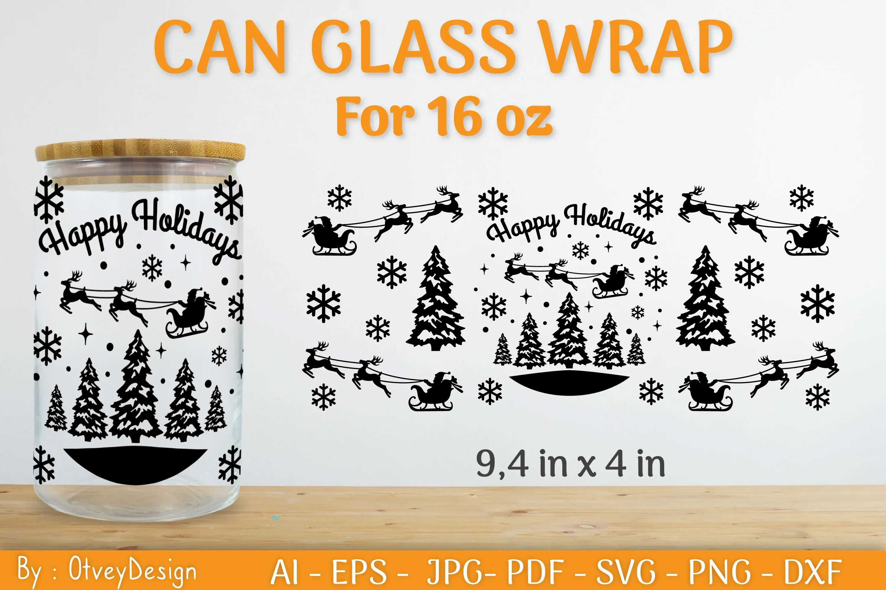 Christmas Can Glass 16 OZ SVG Bundle