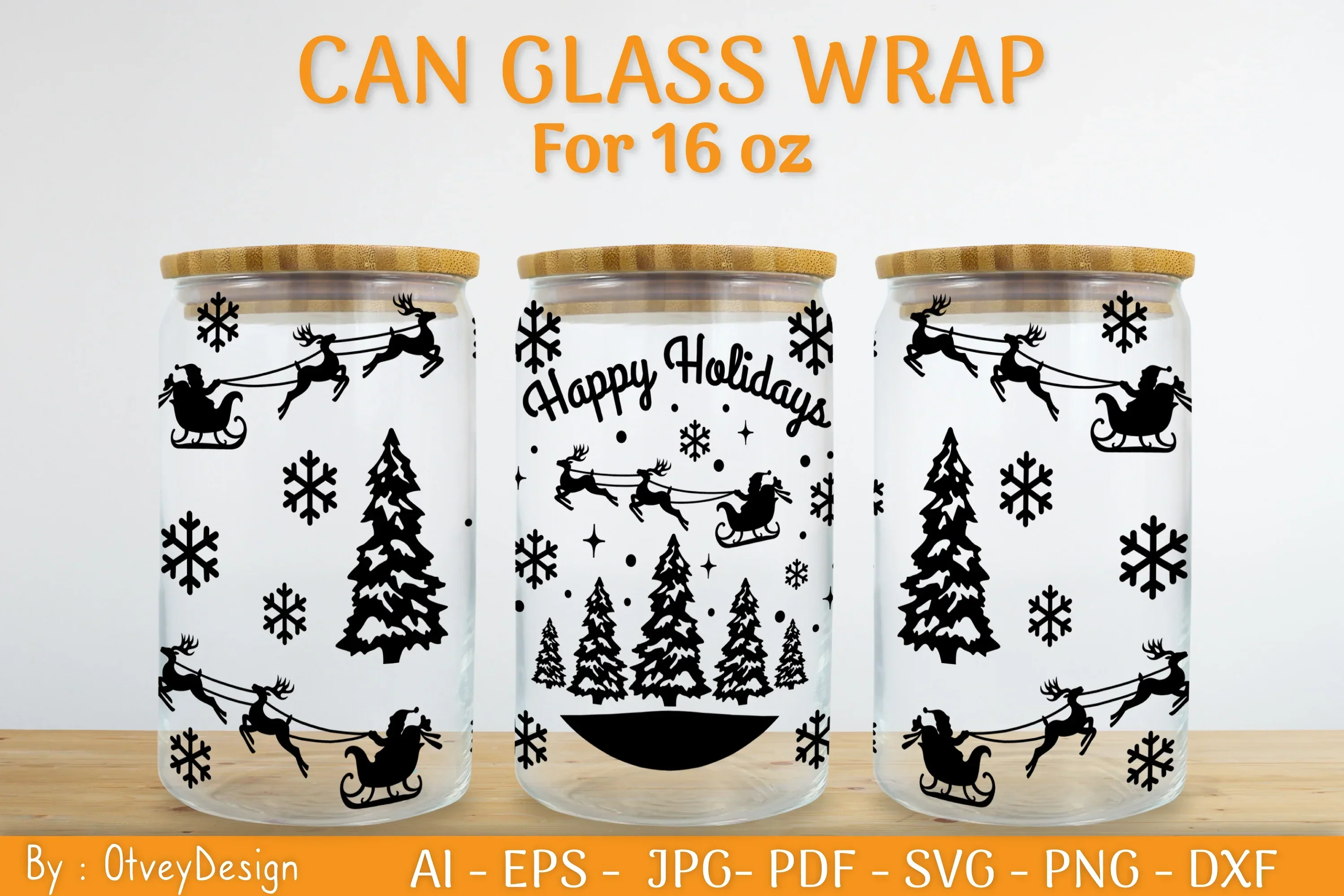 Christmas Can Glass 16 OZ SVG Bundle - Image 2