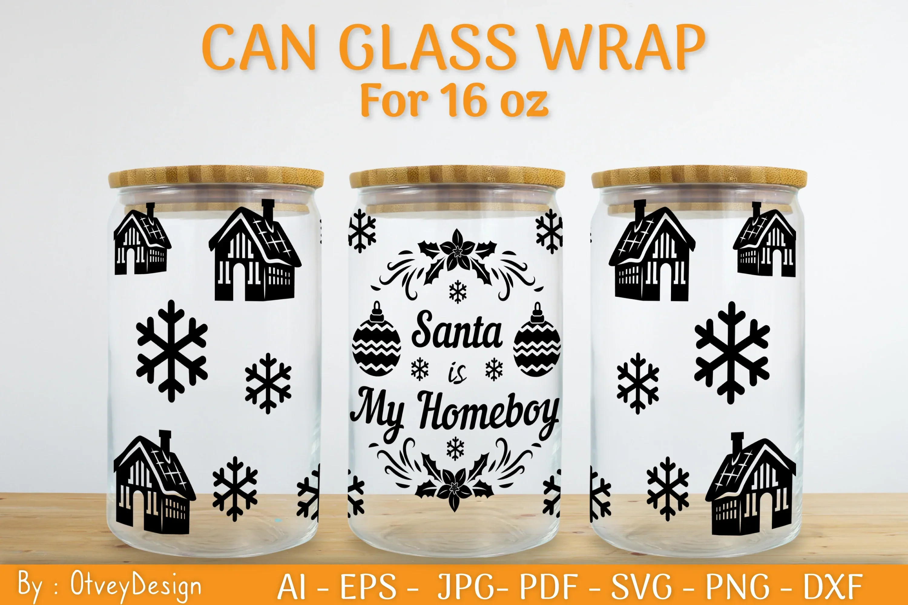 Christmas Can Glass 16 OZ SVG Bundle