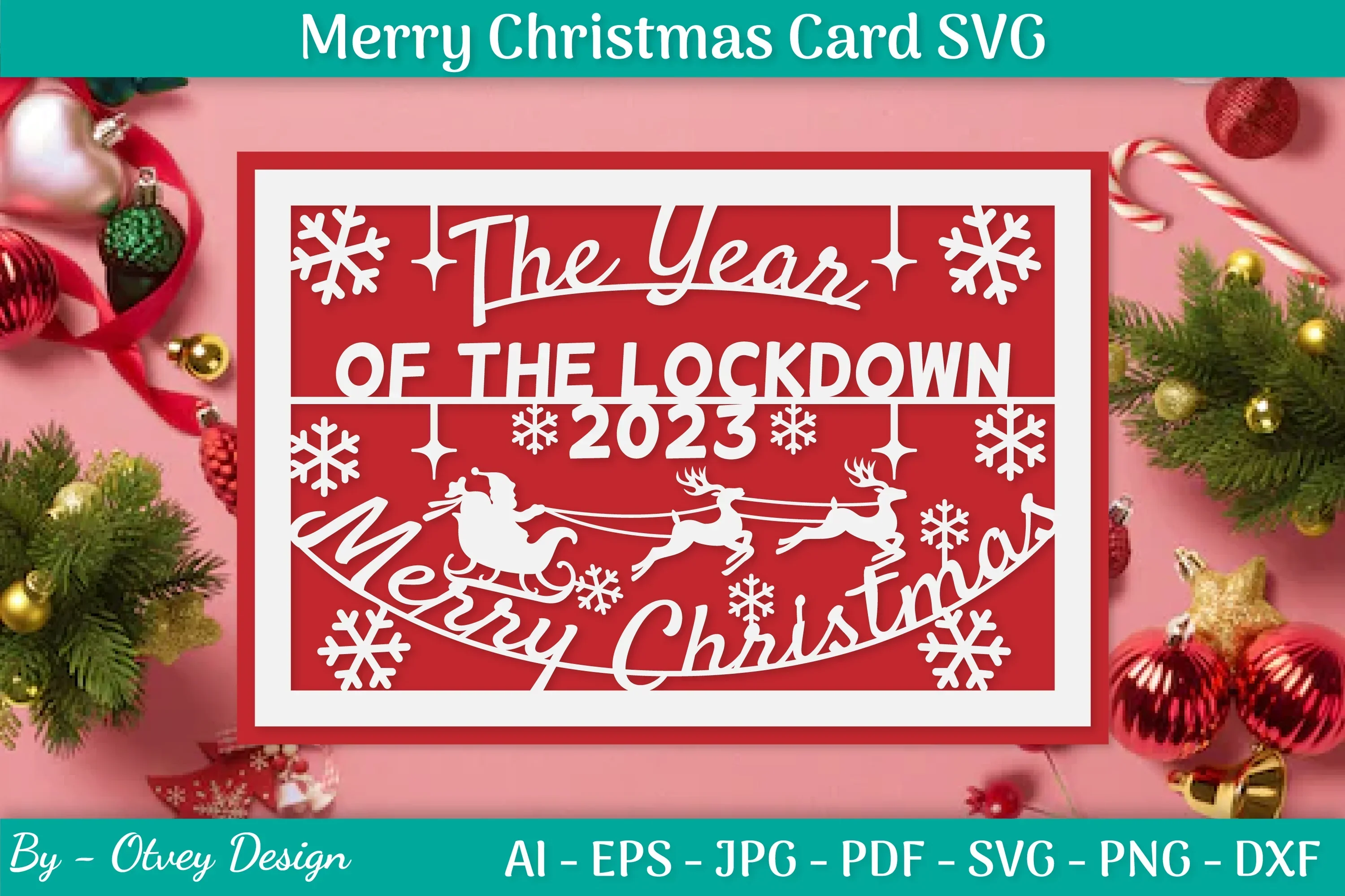 Christmas Card Papercut SVG Bundle