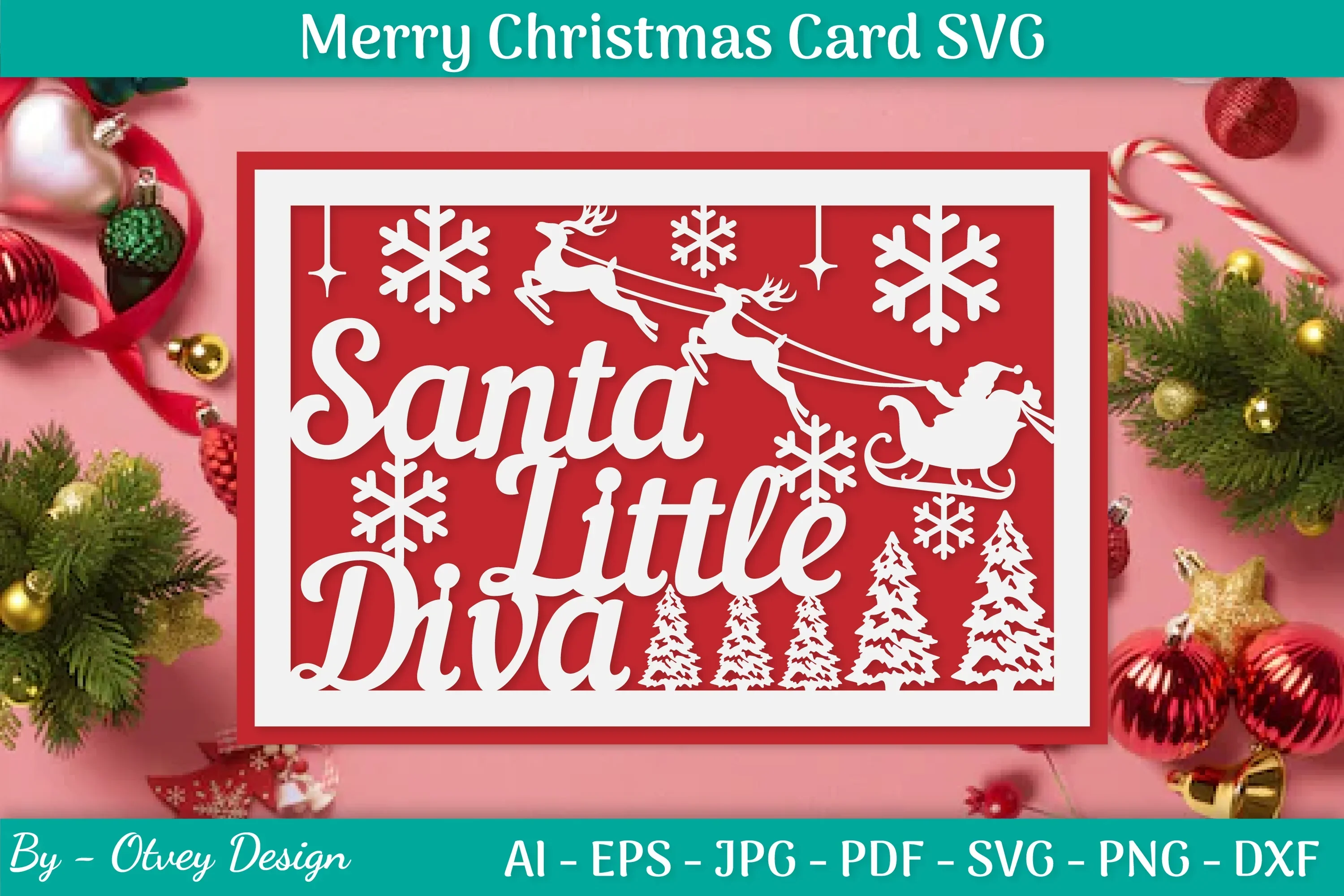Christmas Card Papercut SVG Bundle