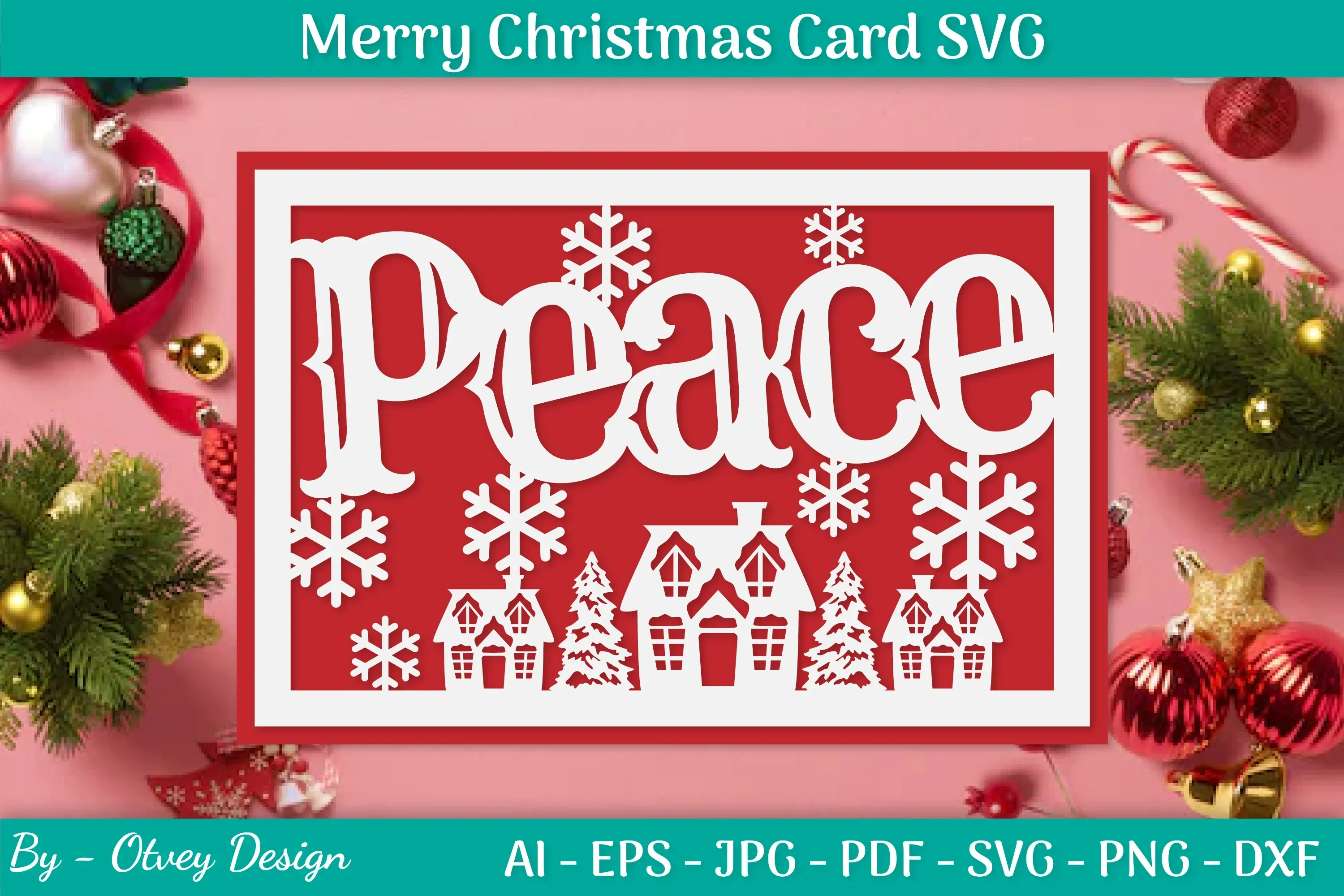Christmas Card Papercut SVG Bundle