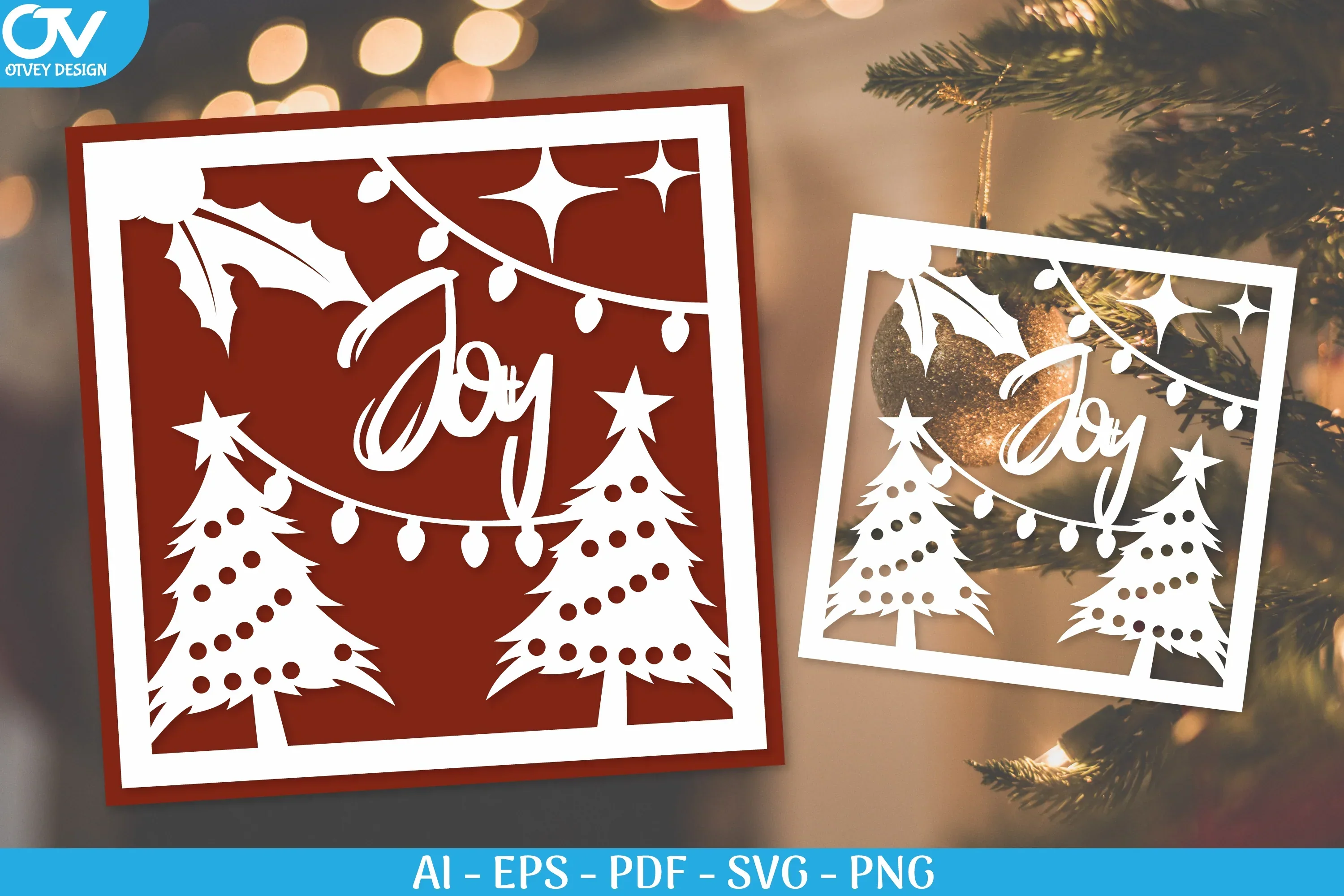 Christmas Card Papercut Template SVG Bundle