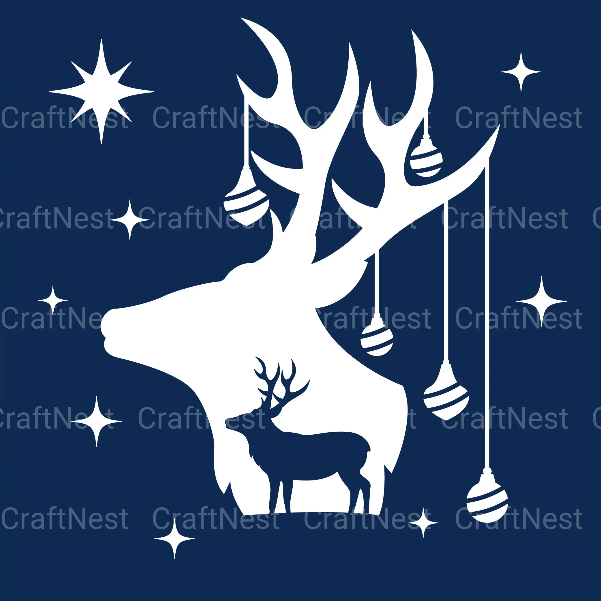 Christmas Deer 3D Layered Papercut Clipart Bundle - Image 6