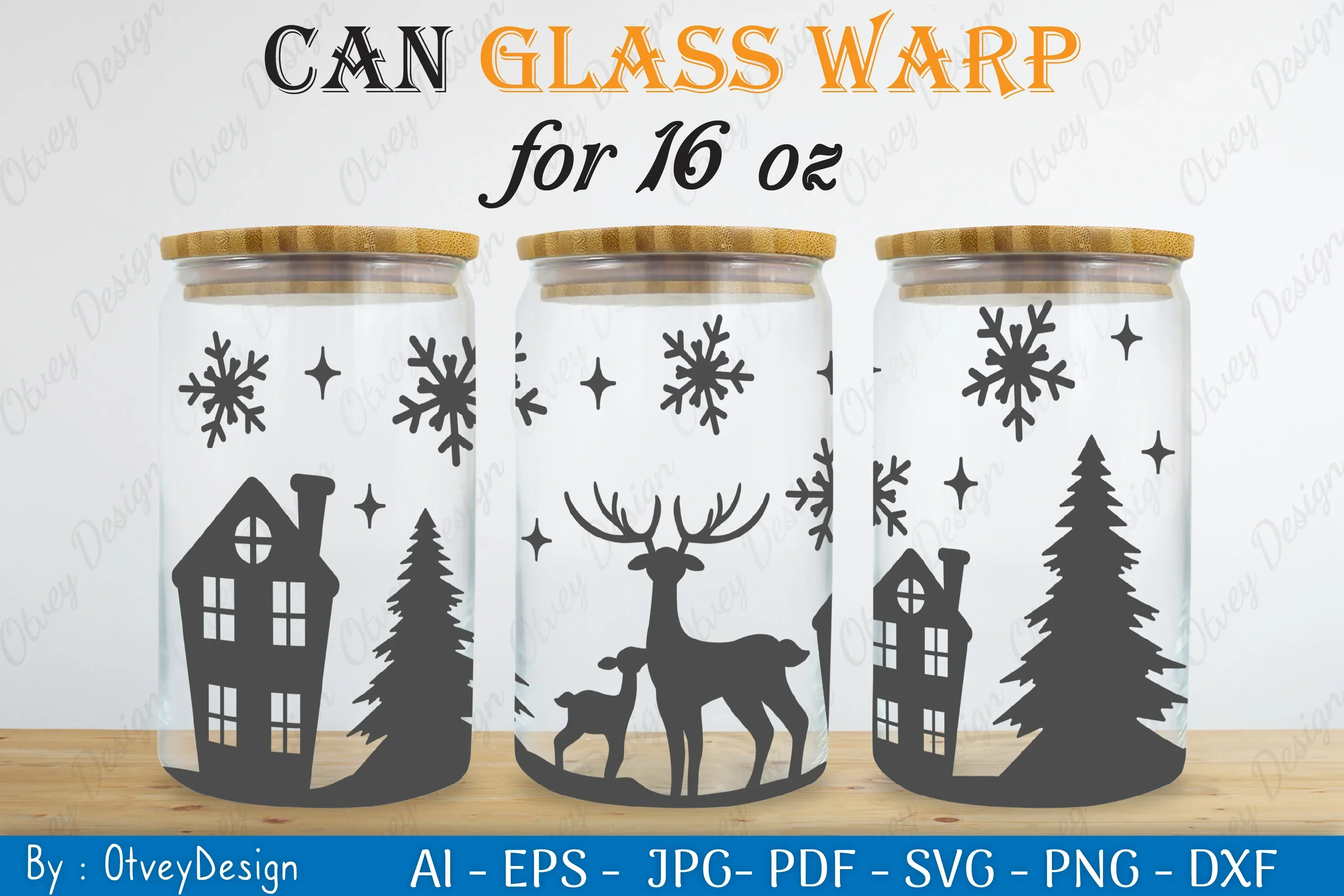 Christmas Deer Can Glass 16 OZ SVG Bundle - Image 2