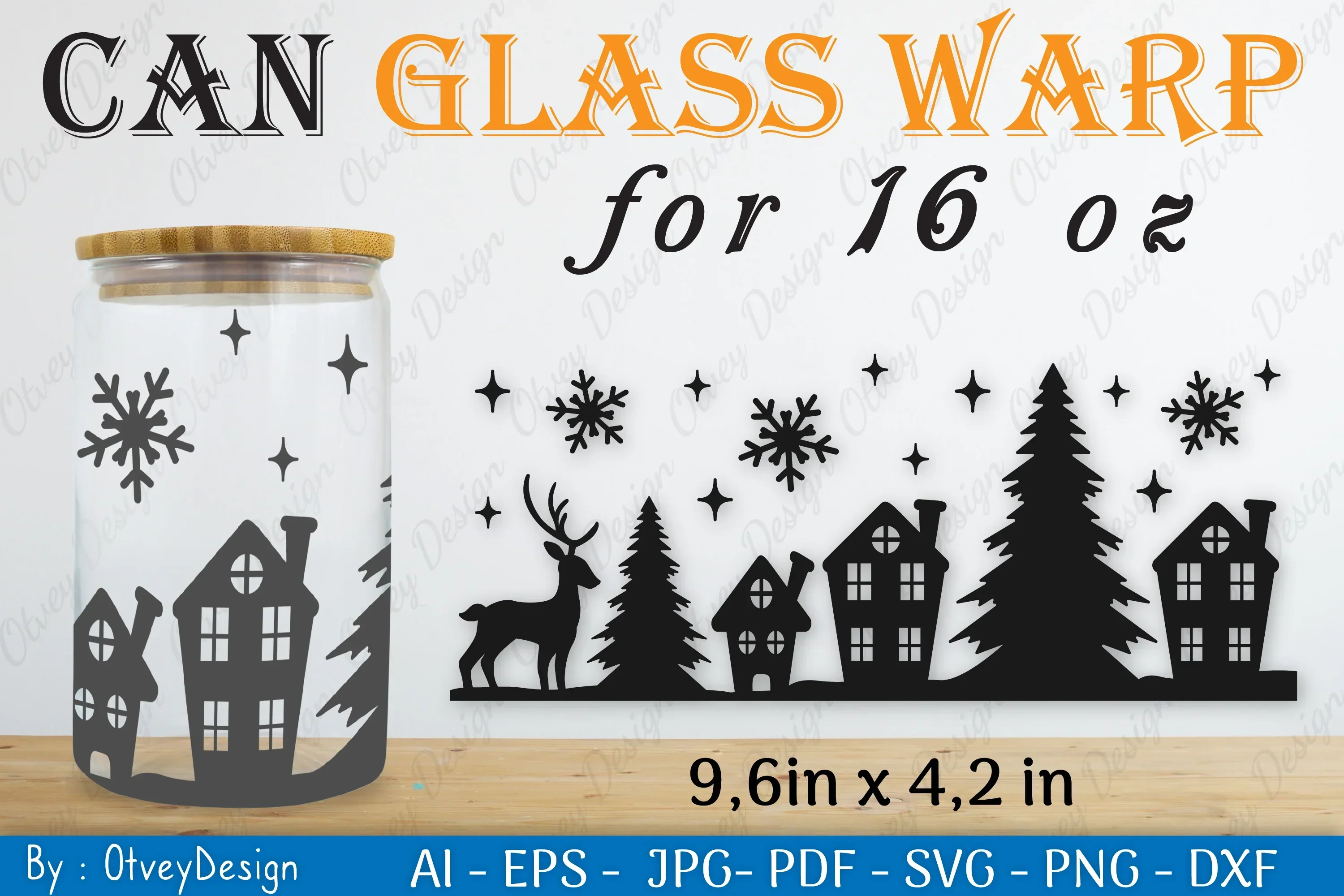 Christmas Deer Can Glass 16 OZ SVG Bundle