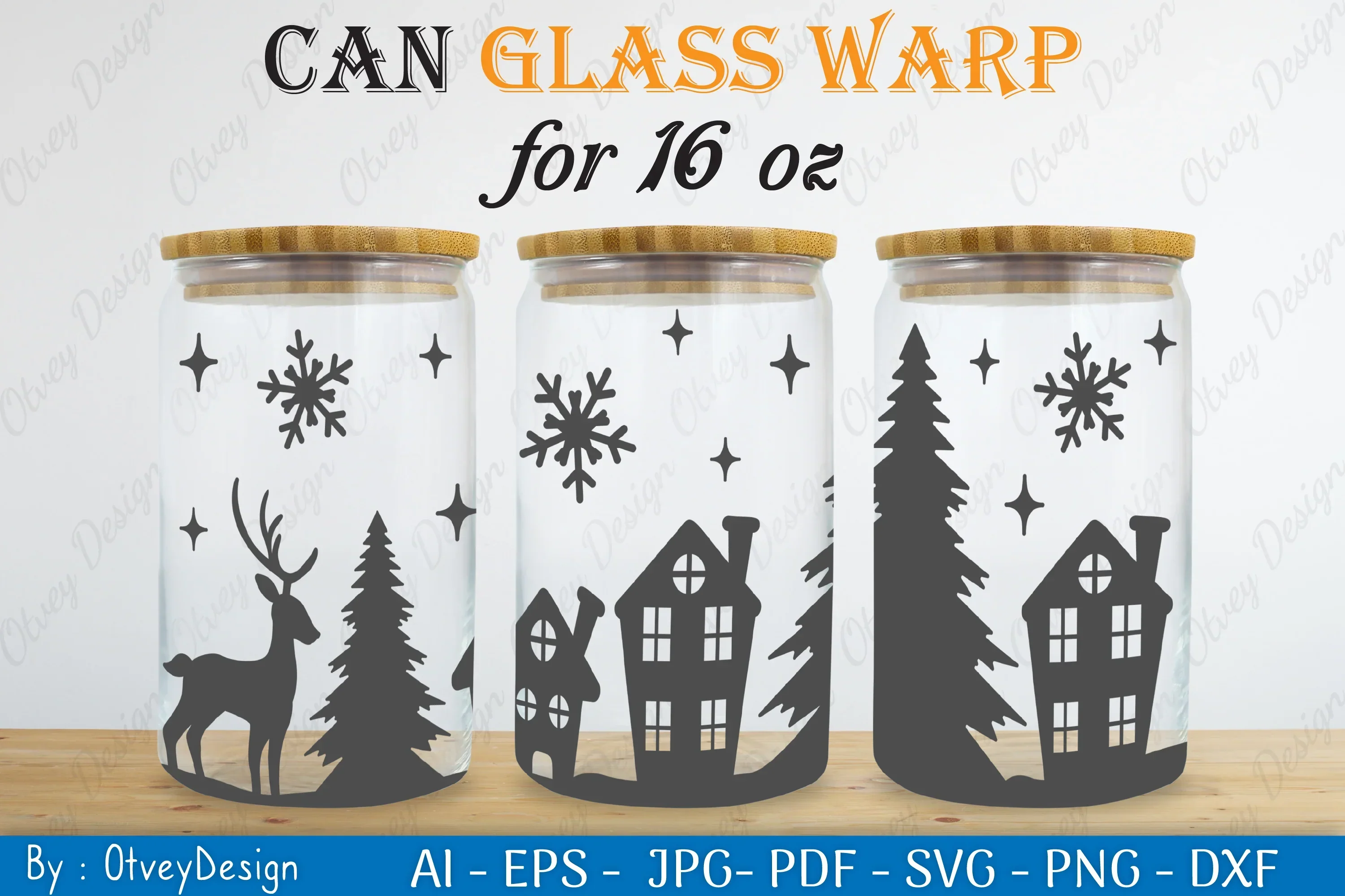 Christmas Deer Can Glass 16 OZ SVG Bundle - Image 2
