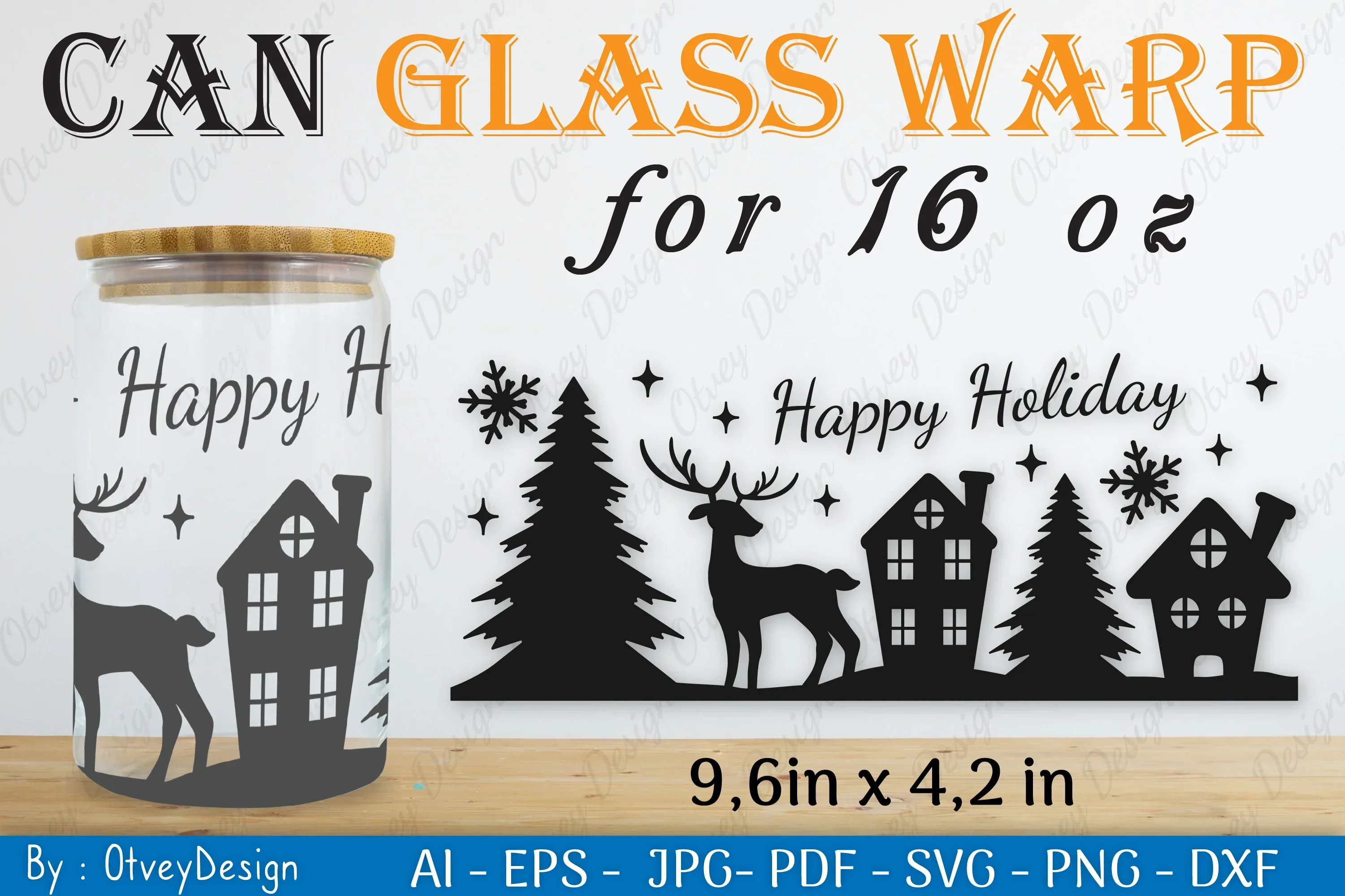 Christmas Deer Can Glass SVG Bundle