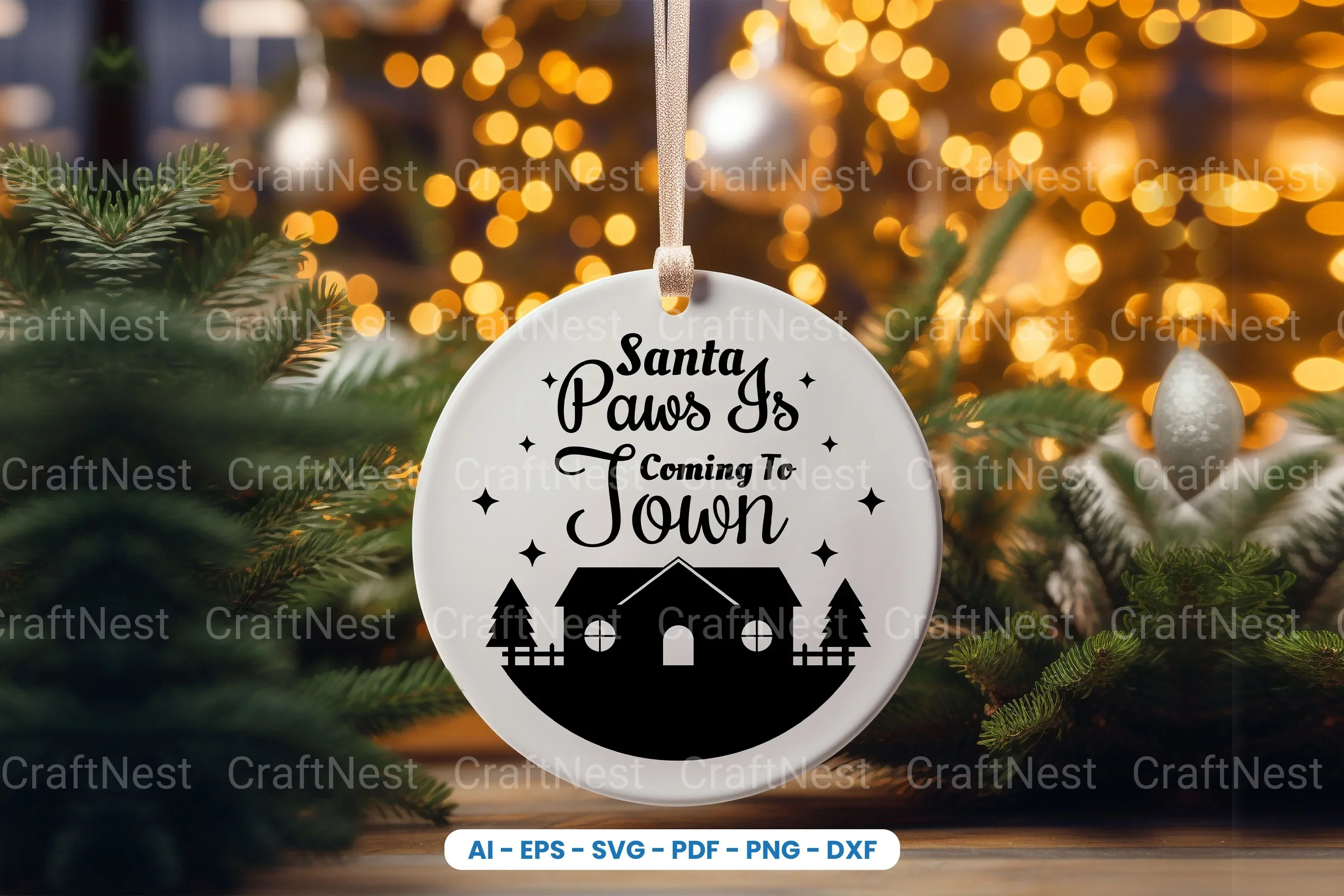 Christmas Dog Ornament SVG Bundle