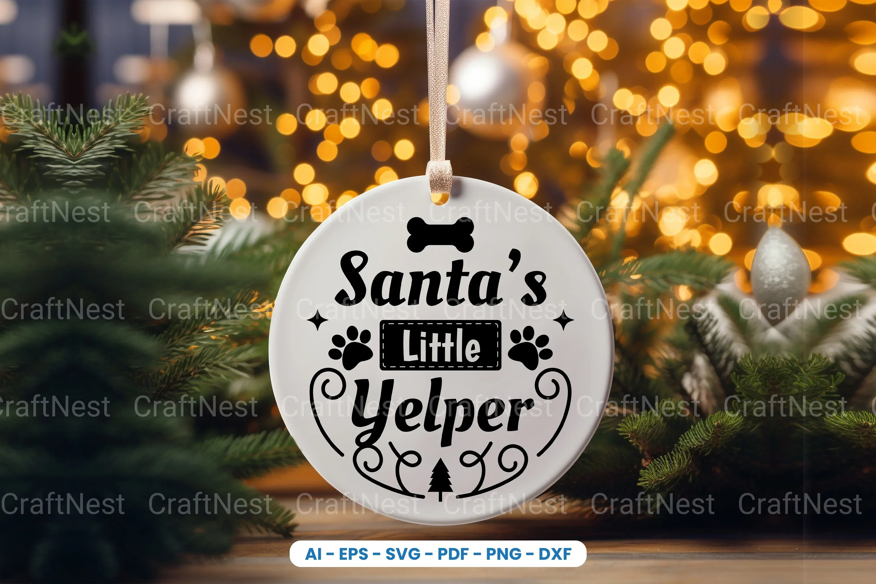Christmas Dog Ornament SVG Bundle