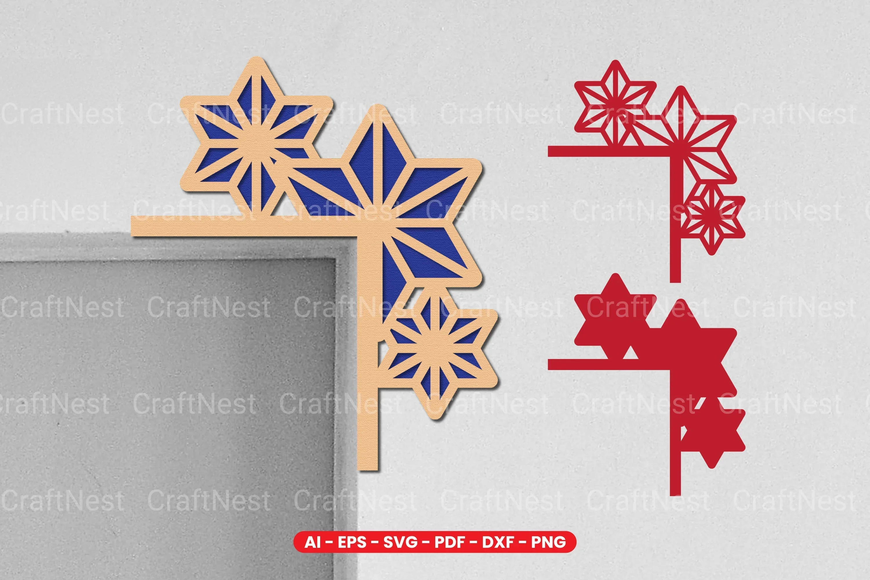 Christmas Door Corner Laser Cut SVG Bundle