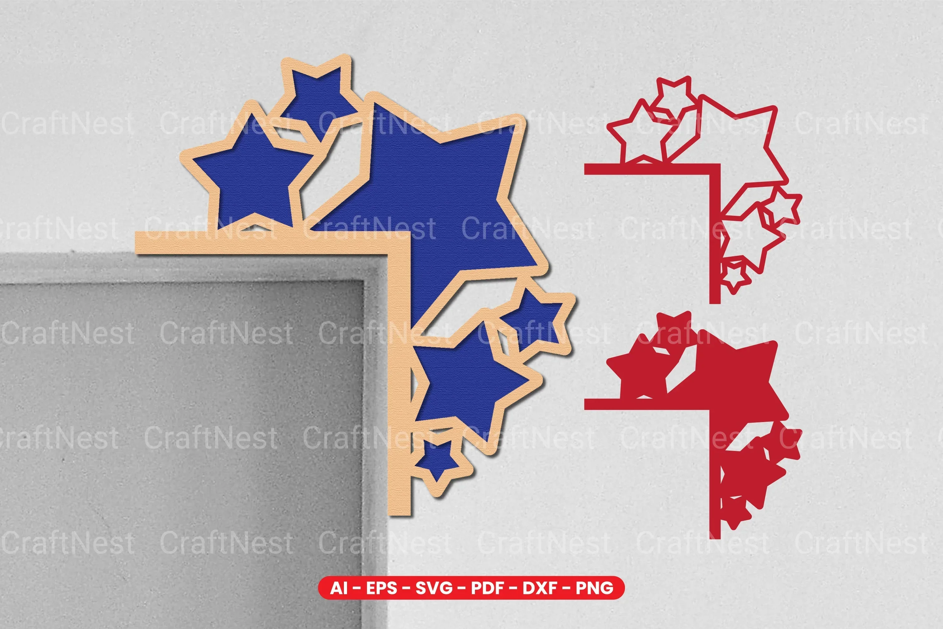Christmas Door Corner Laser Cut SVG Bundle