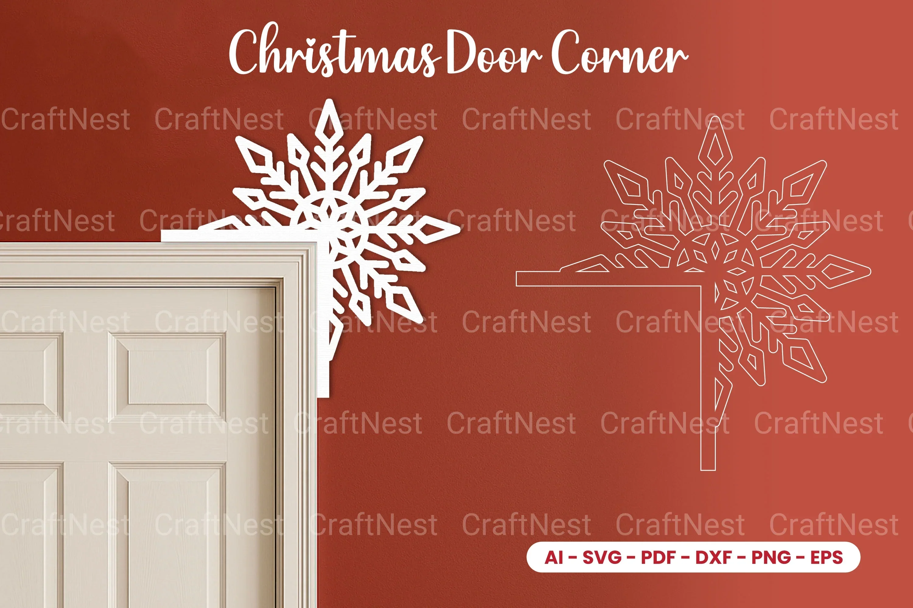 Christmas Door Corner Laser Cut SVG Bundle