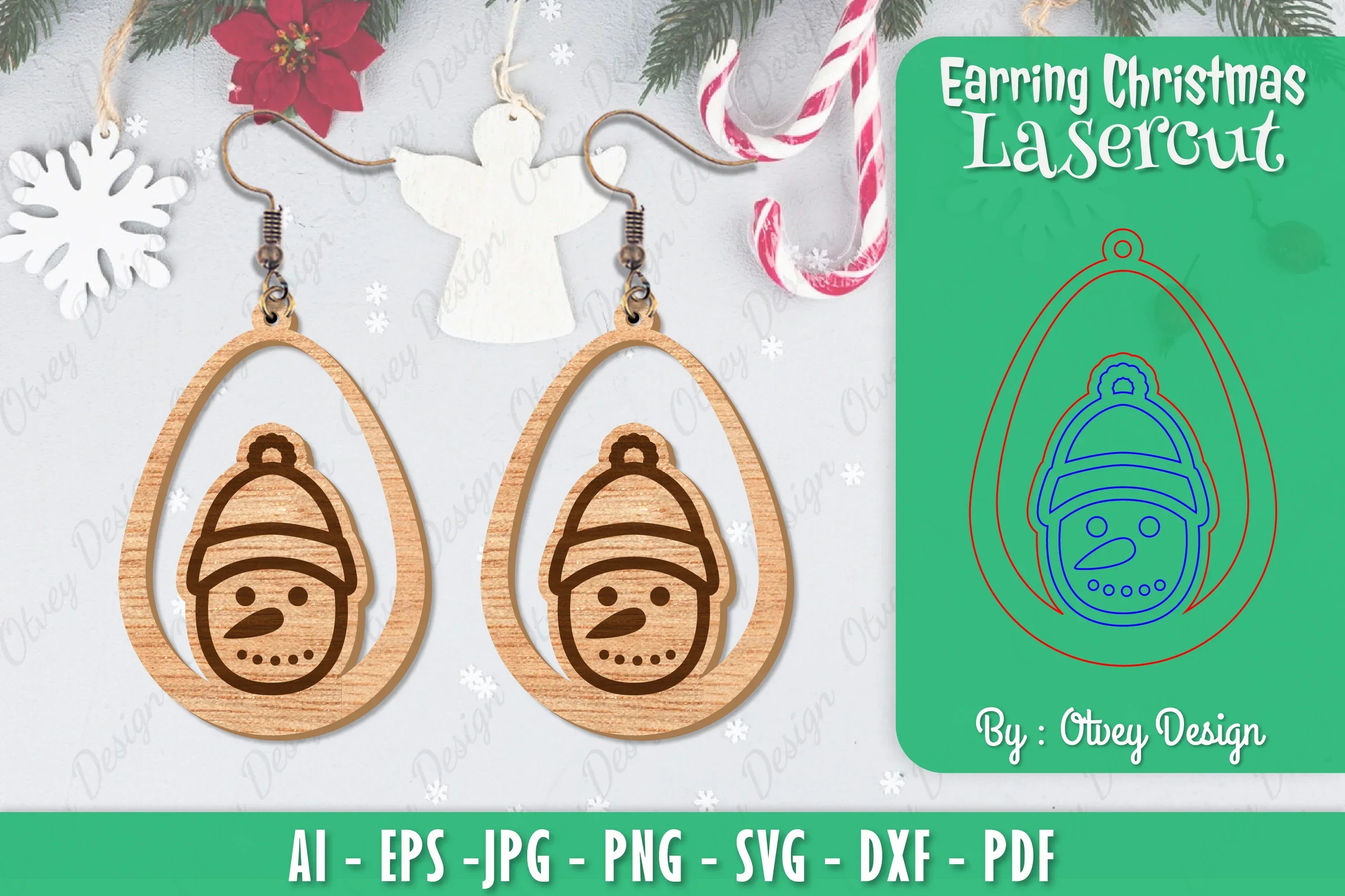Christmas Earrings SVG Bundle