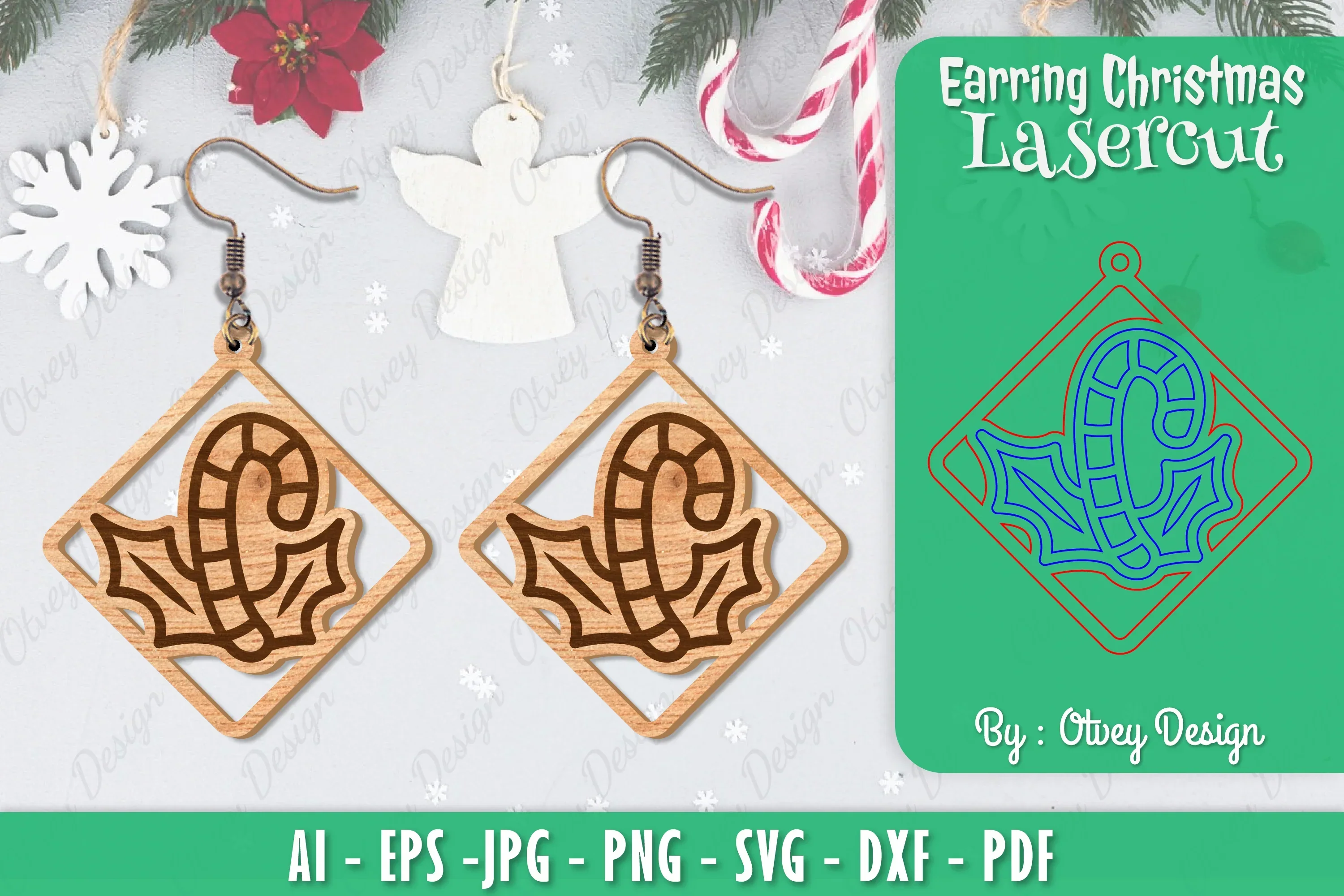 Christmas Earrings SVG Bundle