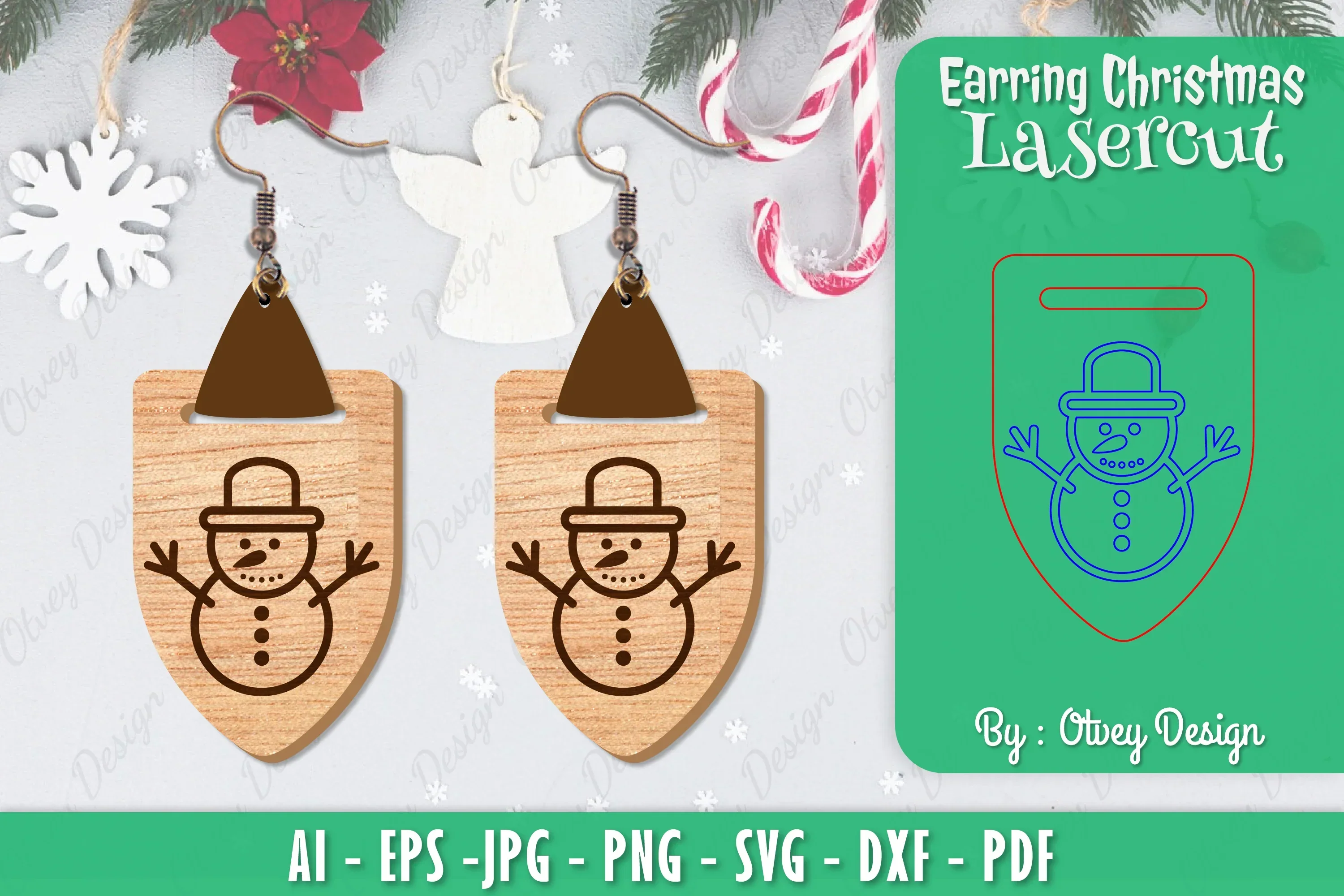 Christmas Earrings SVG Bundle