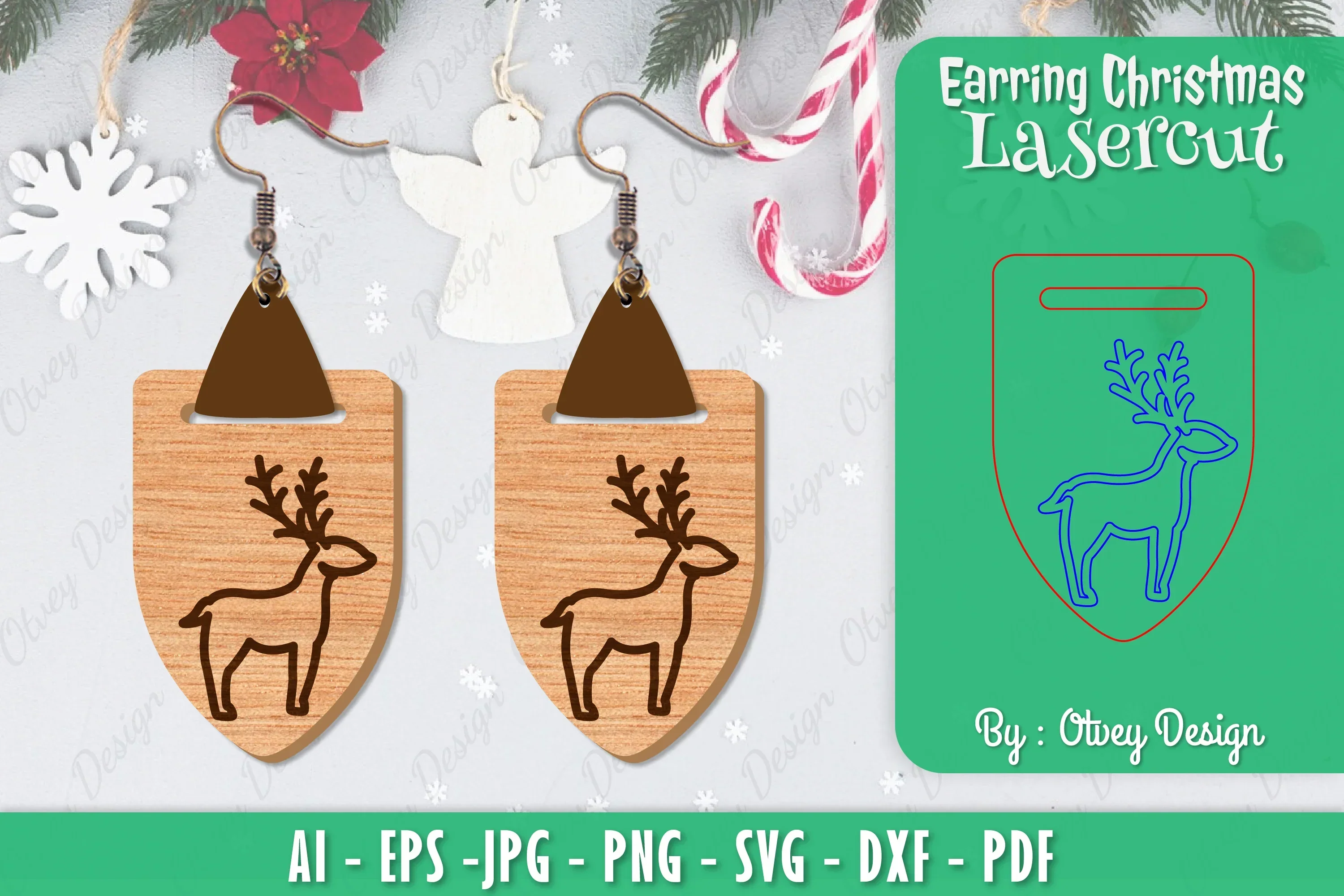 Christmas Earrings SVG Bundle