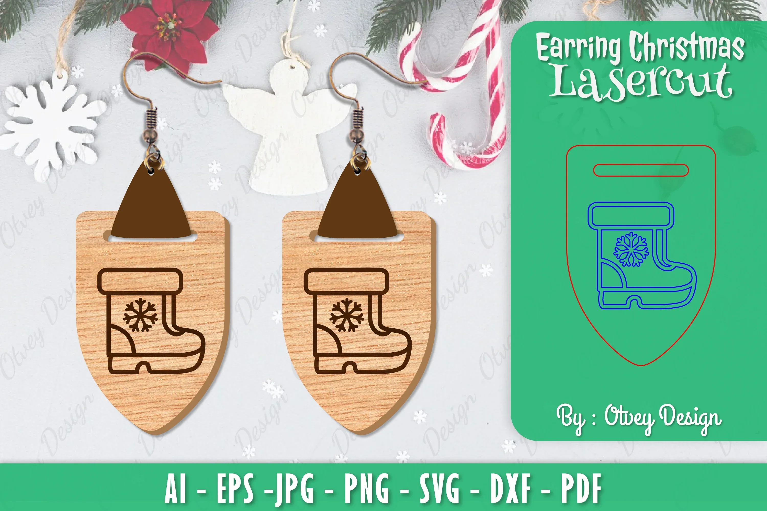 Christmas Earrings SVG Bundle