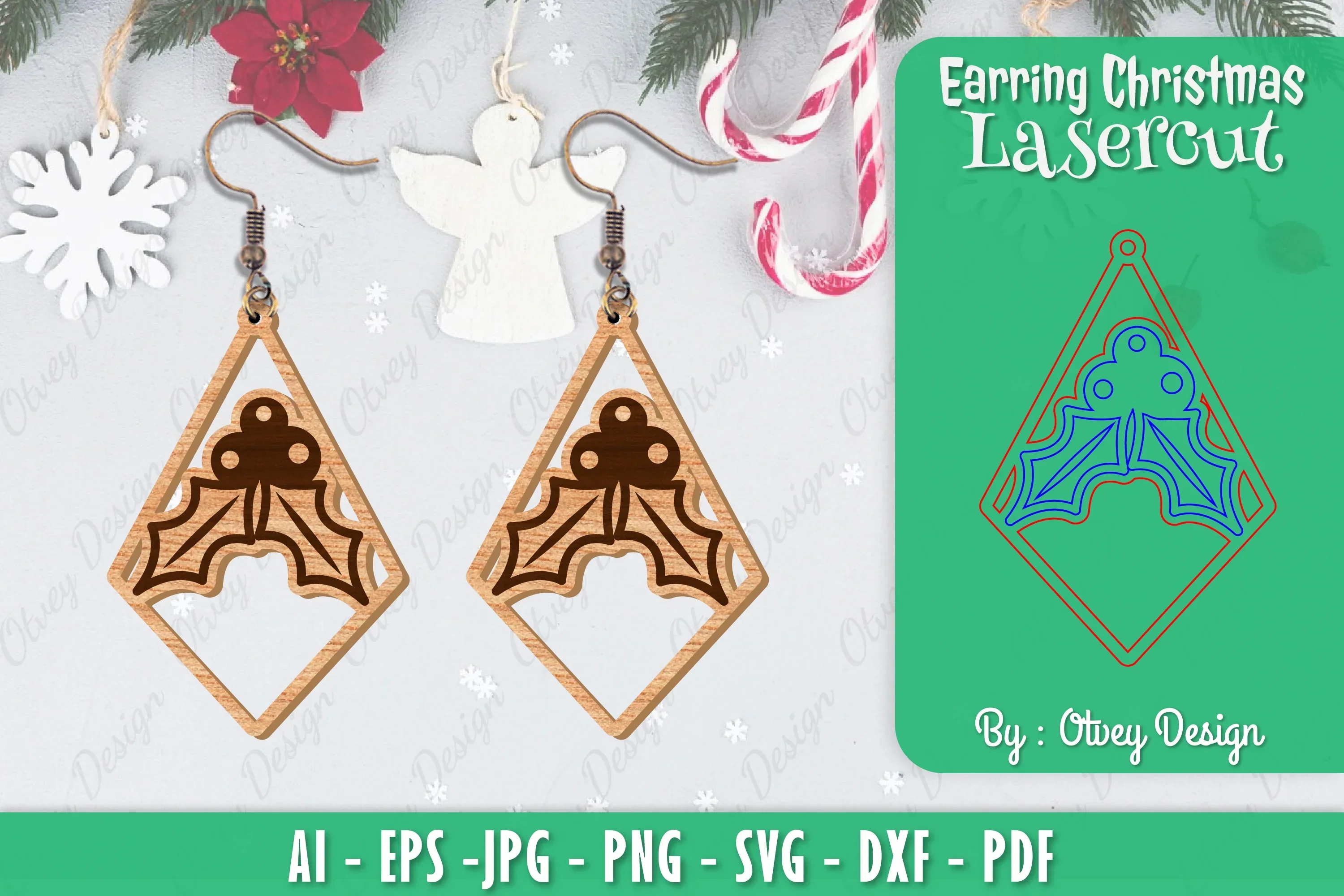 Christmas Earrings SVG Bundle