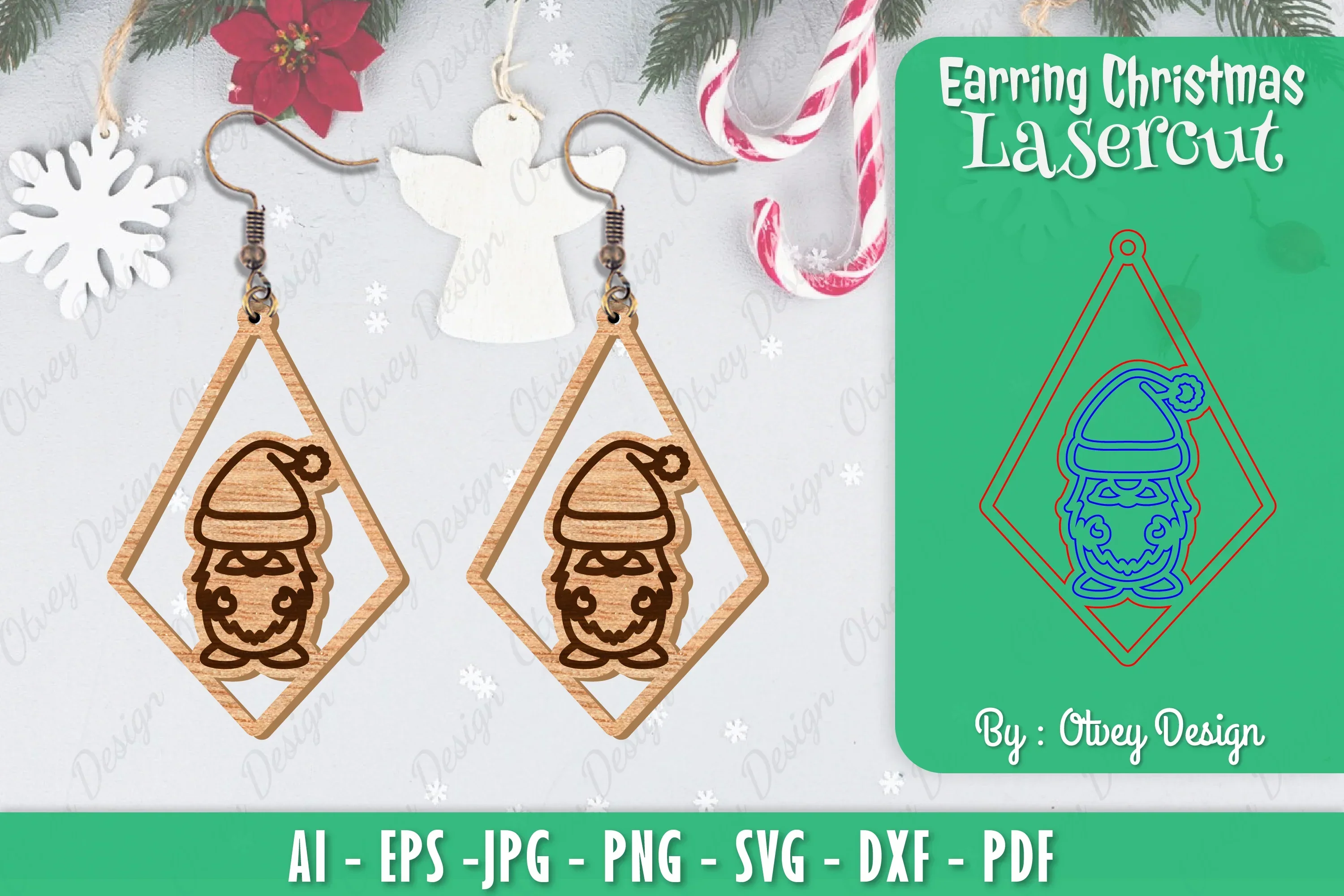 Christmas Earrings SVG Bundle