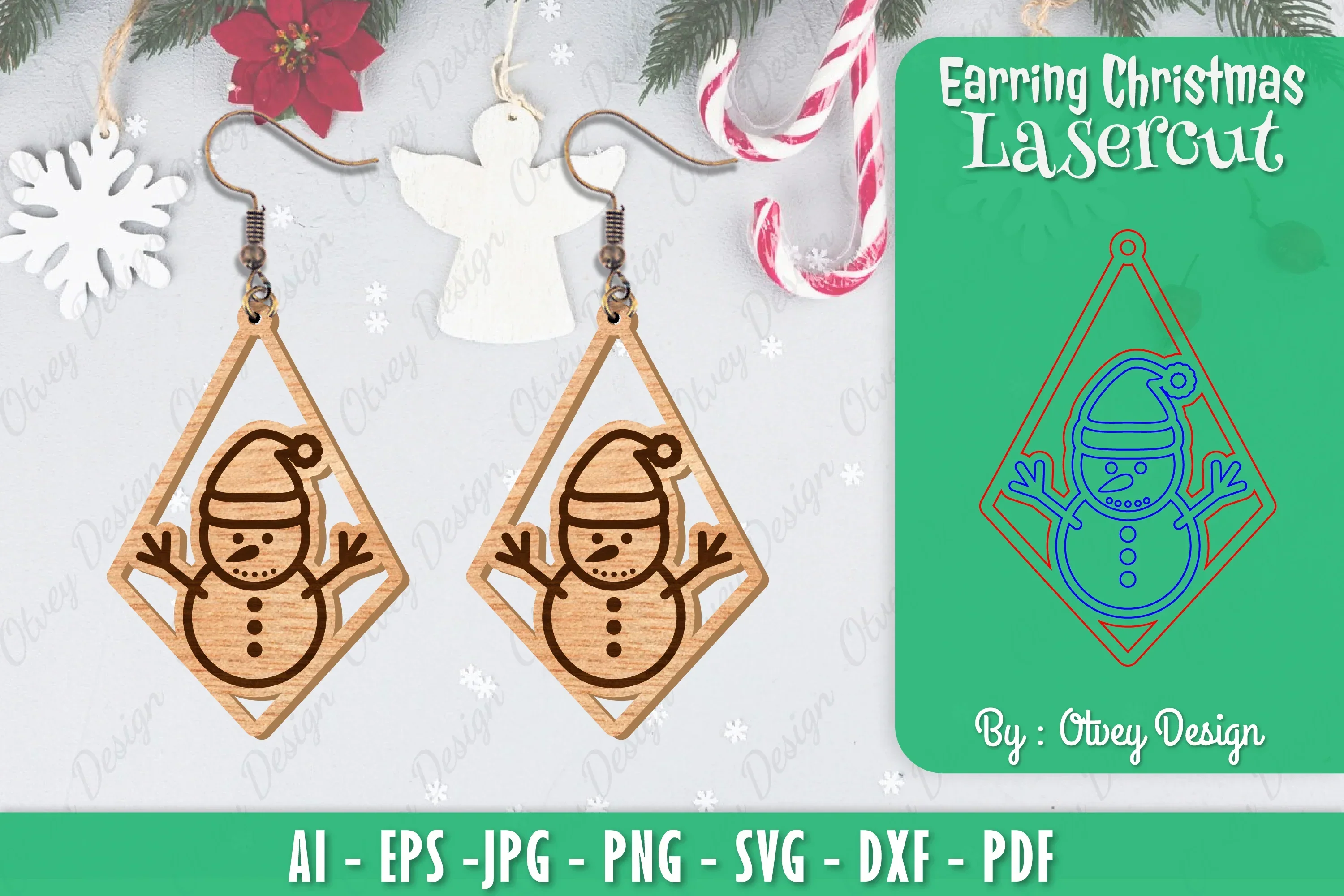 Christmas Earrings SVG Bundle