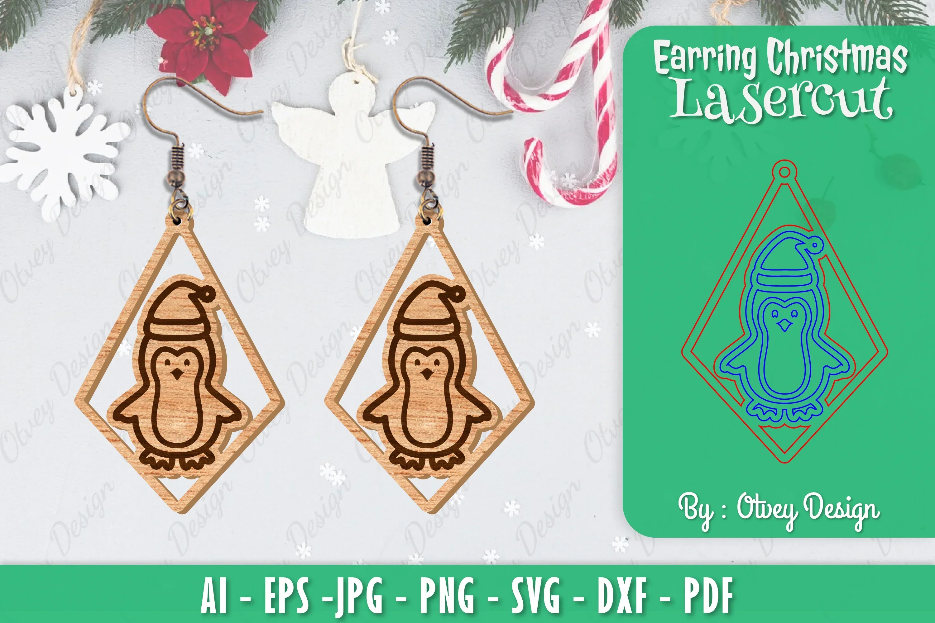 Christmas Earrings SVG Bundle