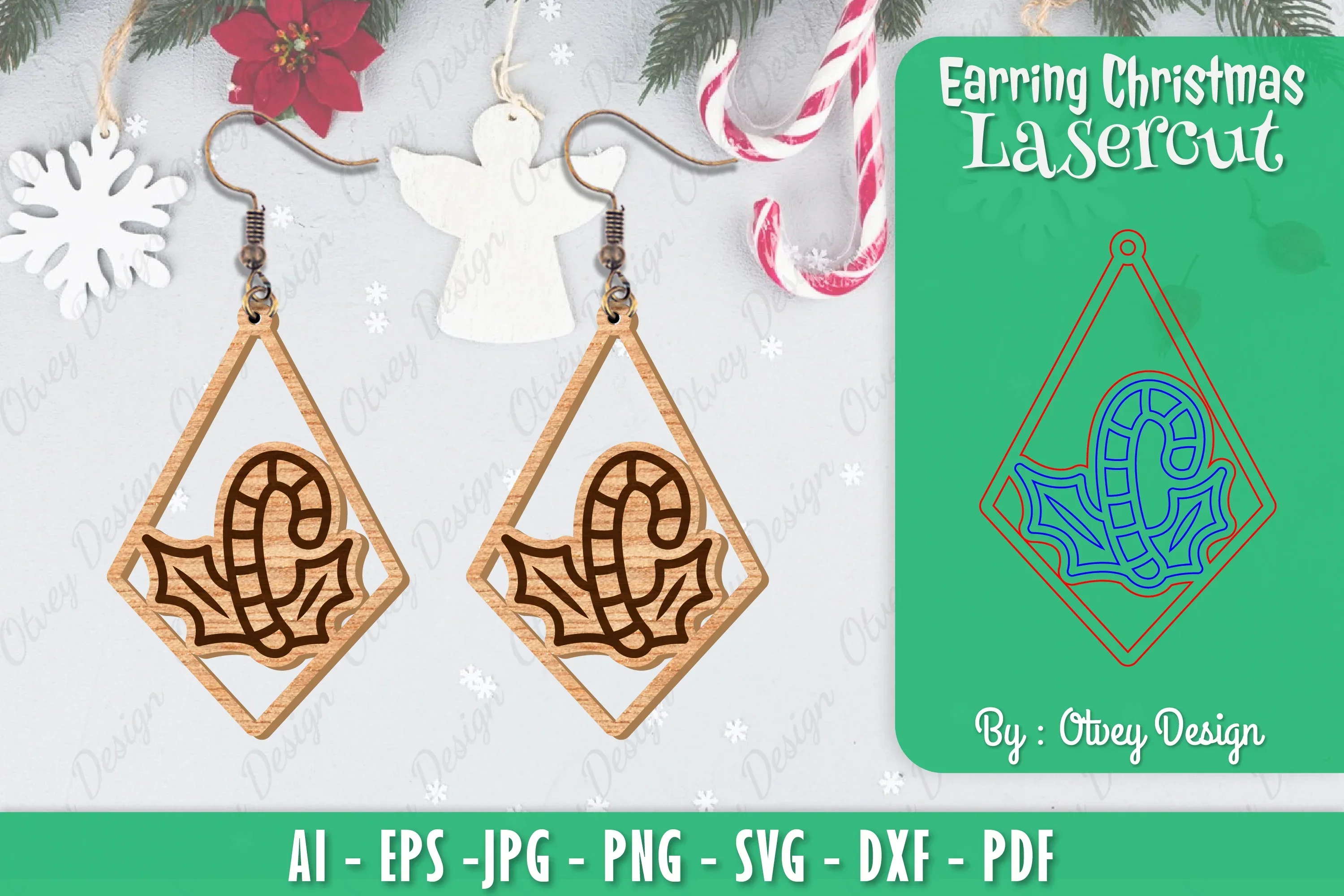 Christmas Earrings SVG Bundle