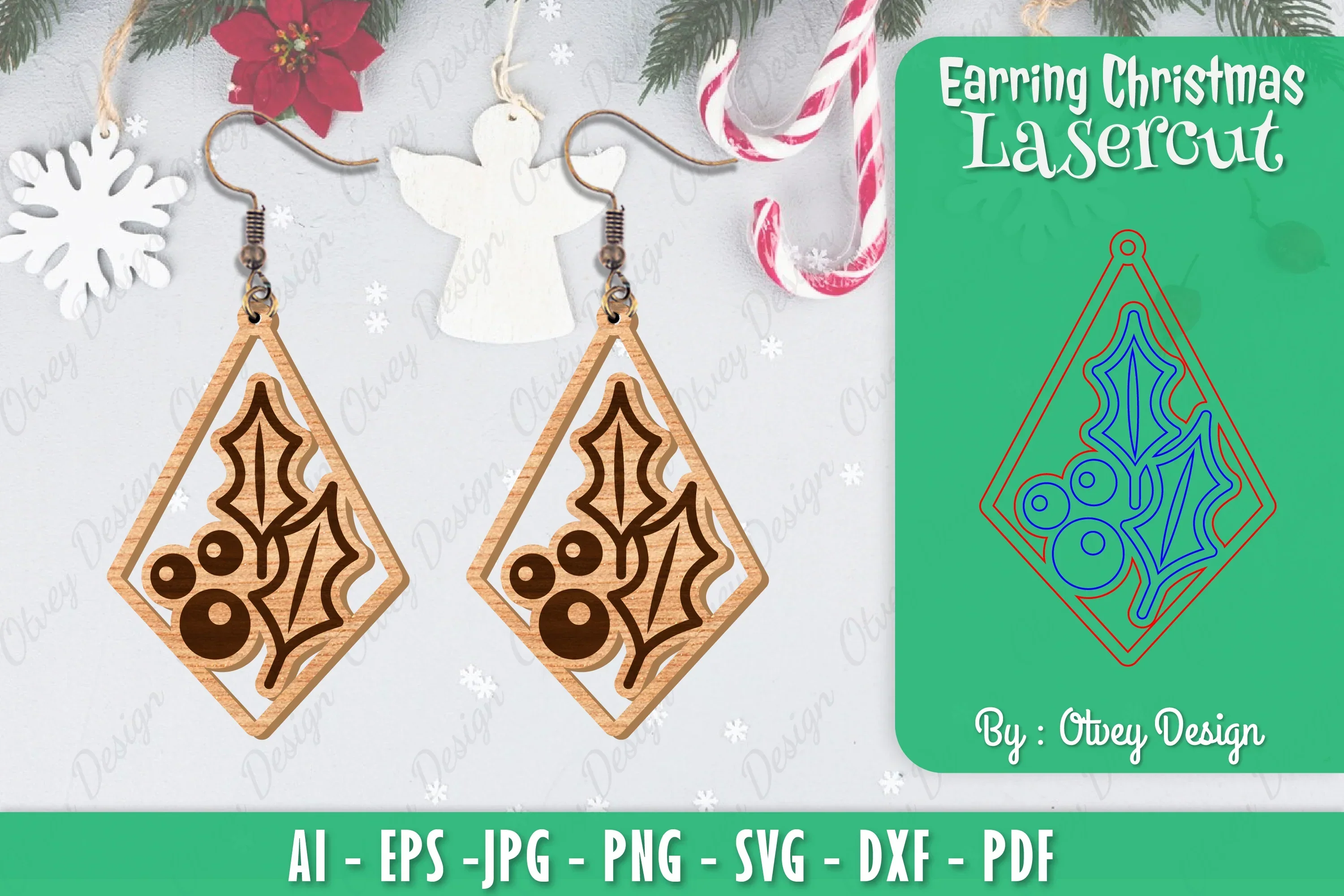 Christmas Earrings SVG Bundle
