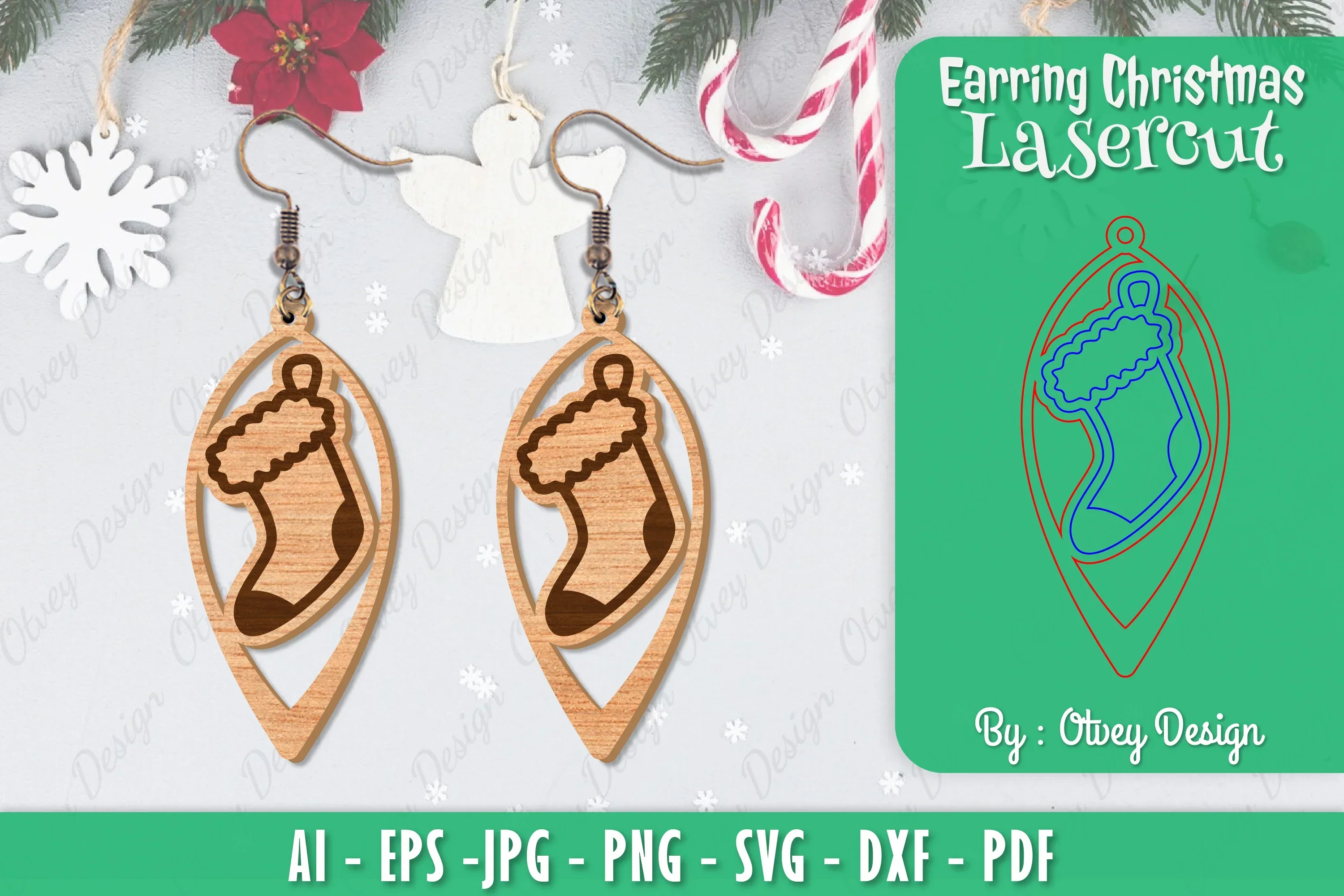 Christmas Earrings SVG Bundle
